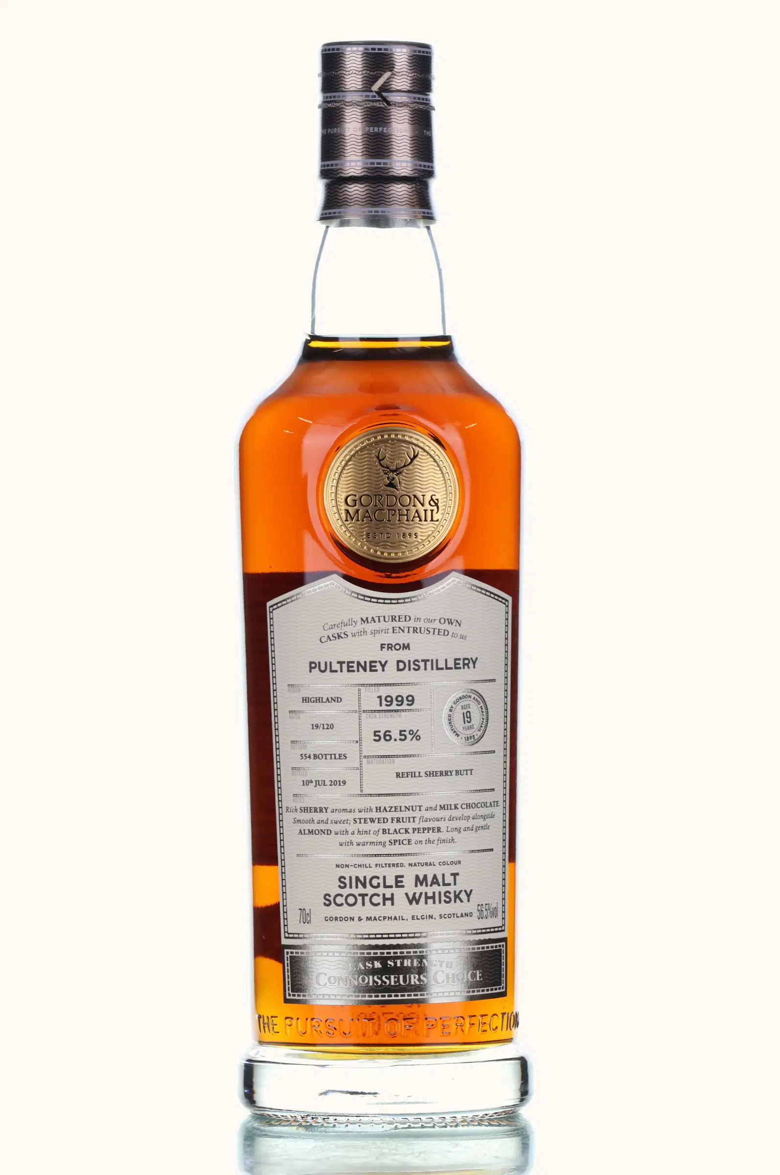 Pulteney Connoisseurs Choice 19 Year Old, Refill Sherry Butt Cask, Cask #19/120, 1999, Gordon & MacPhail, 56.5% whisky bottle