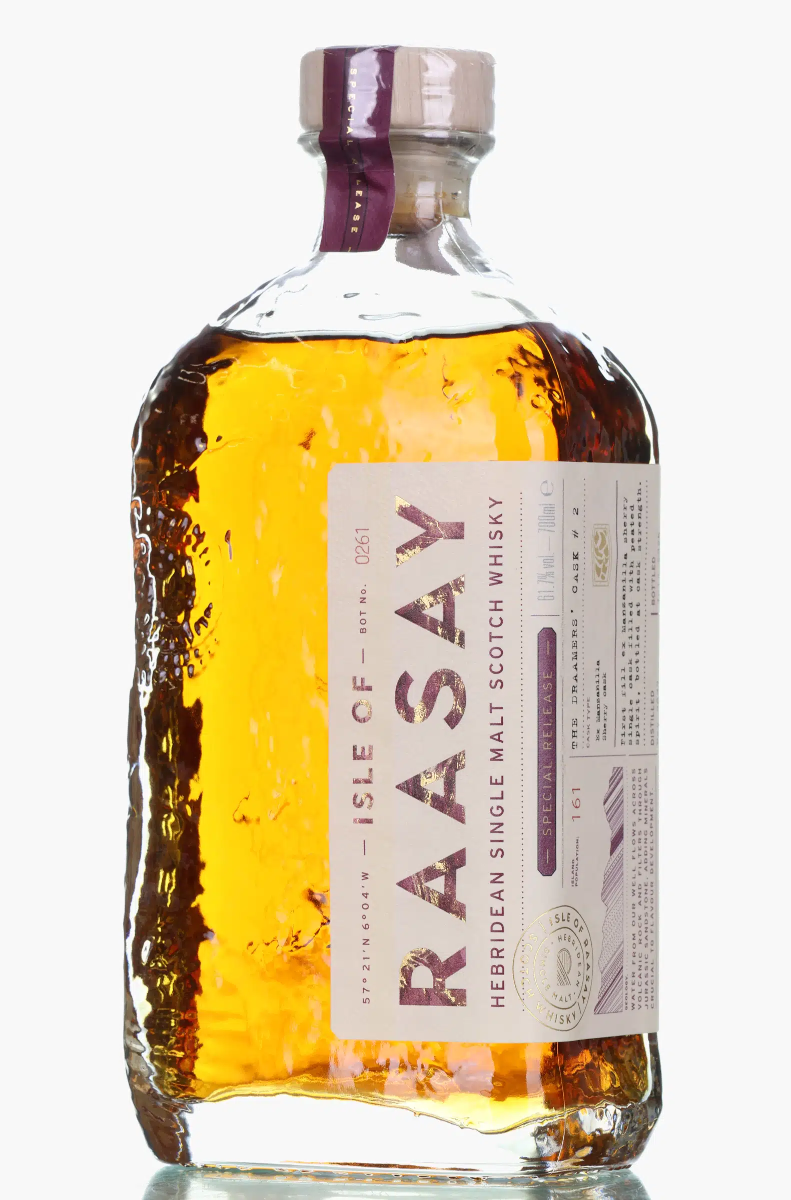 Raasay The Drammers' Cask #3 Year Old, Manzanilla Sherry Cask, Cask #2, 2022, 61.7% whisky bottle
