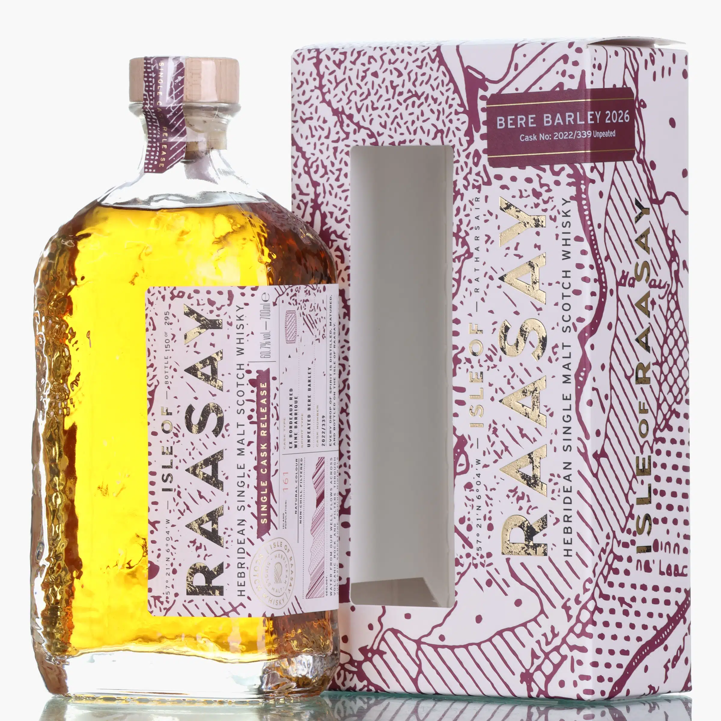 Raasay Bere Barley 3 Year Old, Wine Cask, Cask #2022/339, 2026, 60.7% whisky bottle
