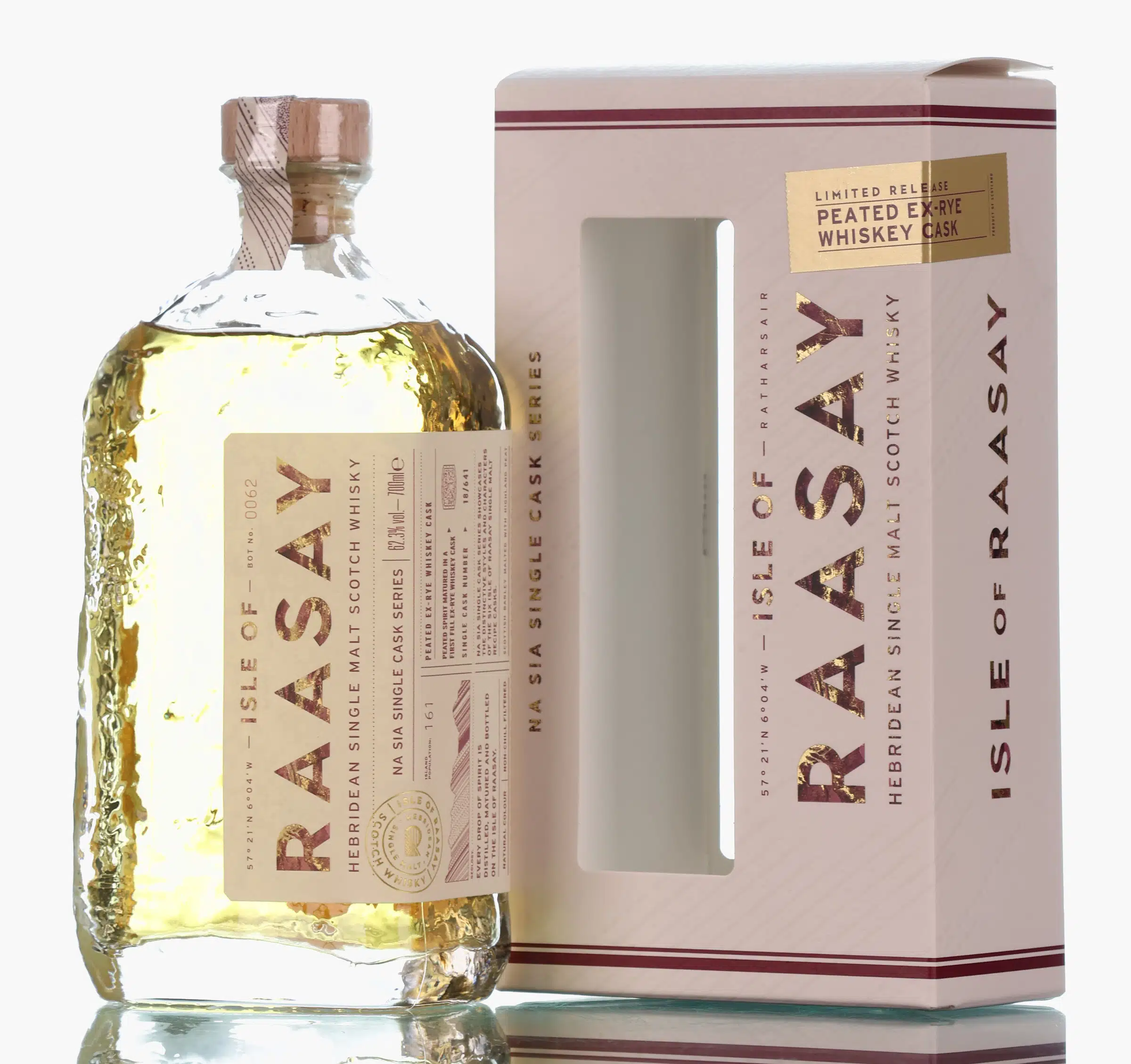 Raasay Na Sia Single Cask Series 3 Year Old, Ex-Rye Whiskey Cask, Cask #18/641, 2022, 62.3% whisky bottle