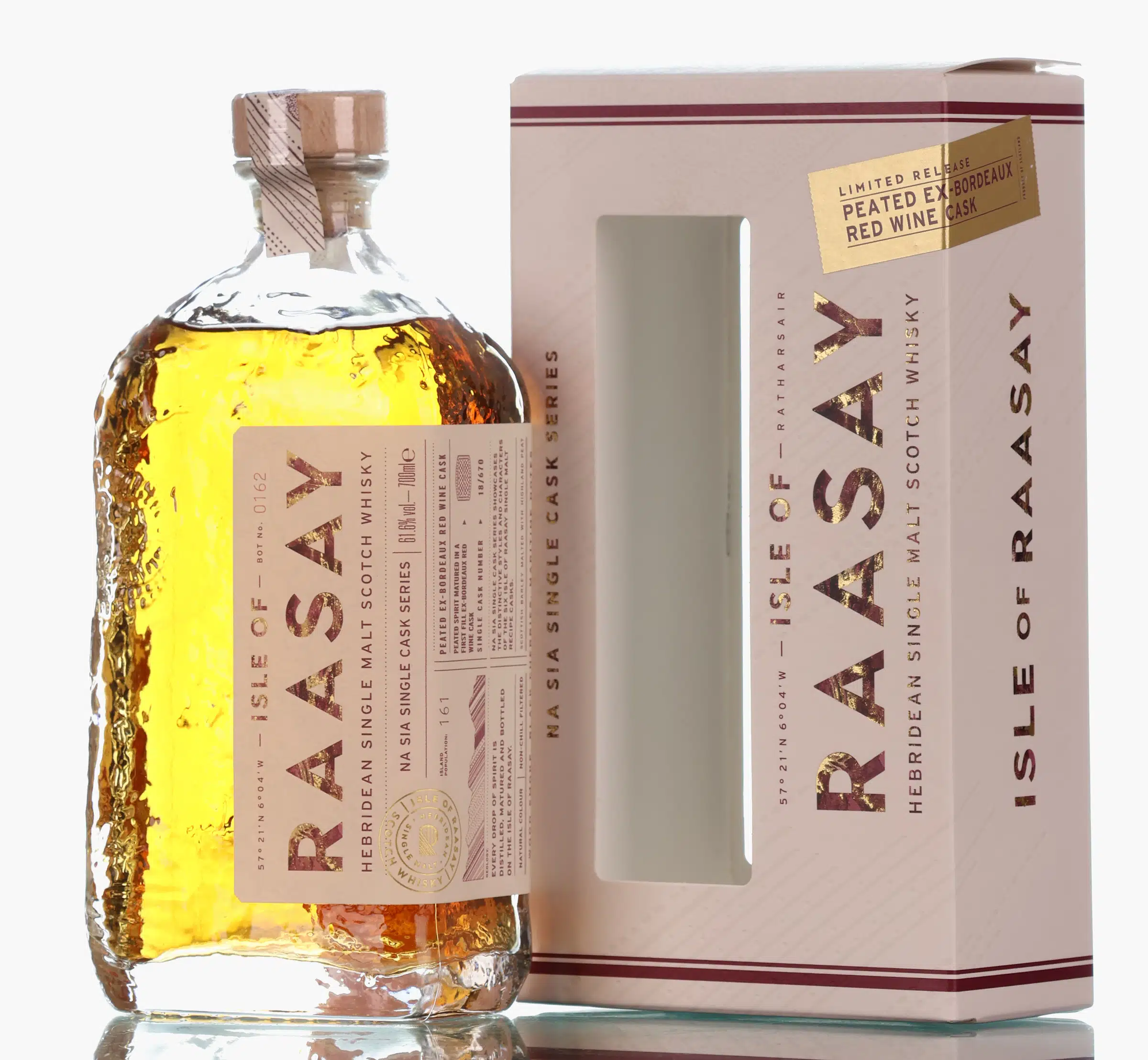 Raasay Na Sia Single Cask Series 3 Year Old, Ex-Bordeaux Red Wine Cask, Cask #18/670, 2022, 61.6% whisky bottle