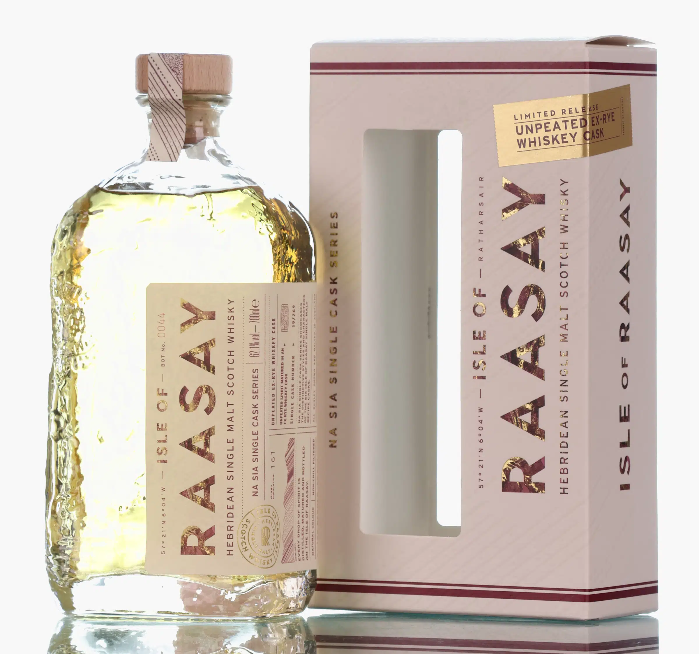 Raasay Na Sia Single Cask Series Unpeated Ex-Rye Whiskey Cask 3 Year Old, Cask #19/269, 2022, 62.1% whisky bottle
