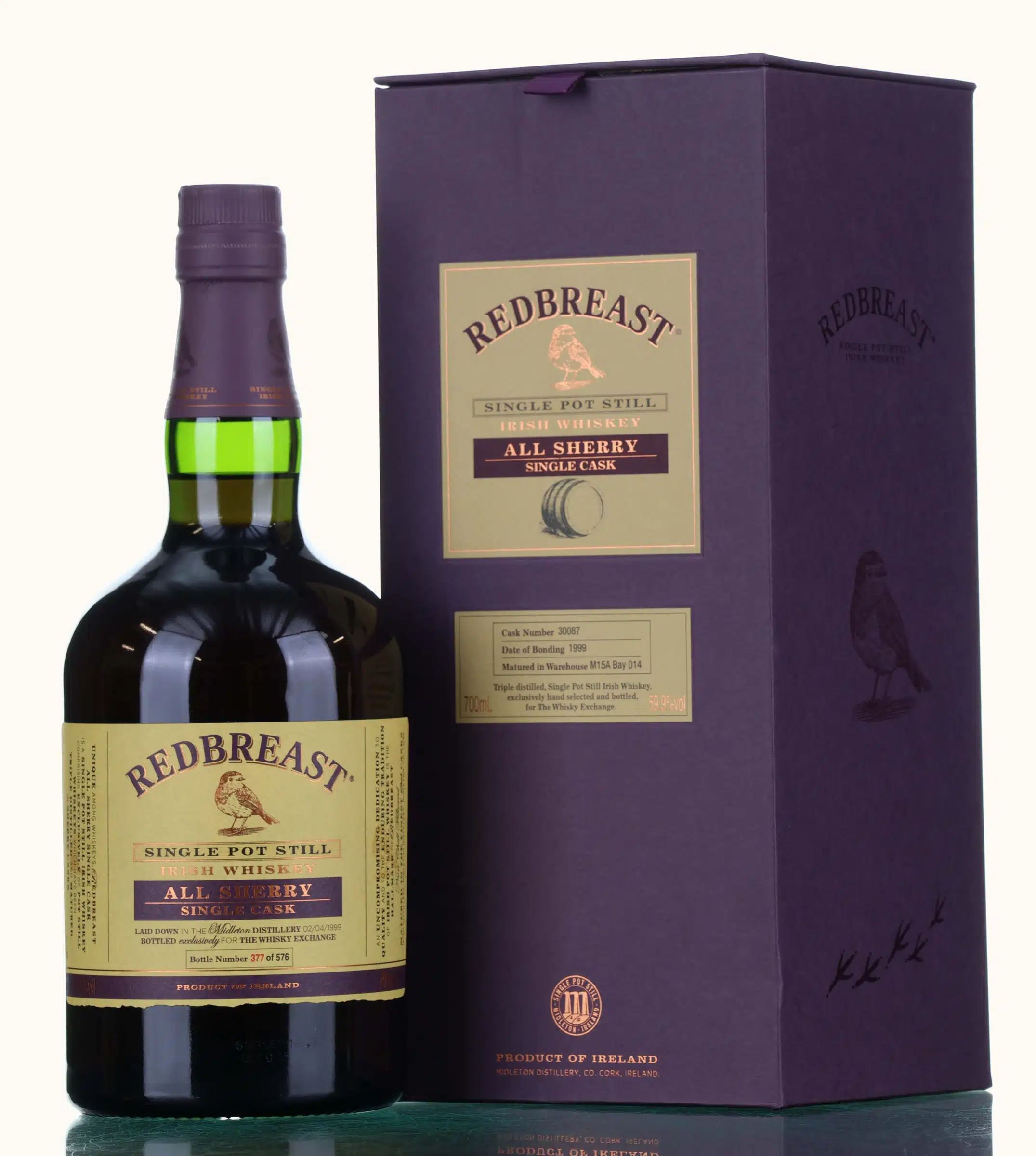 Redbreast TWE Exclusive 16 Year Old, Sherry Cask, Cask #30087, 1999, The Whisky Exchange, 59.9% whisky bottle