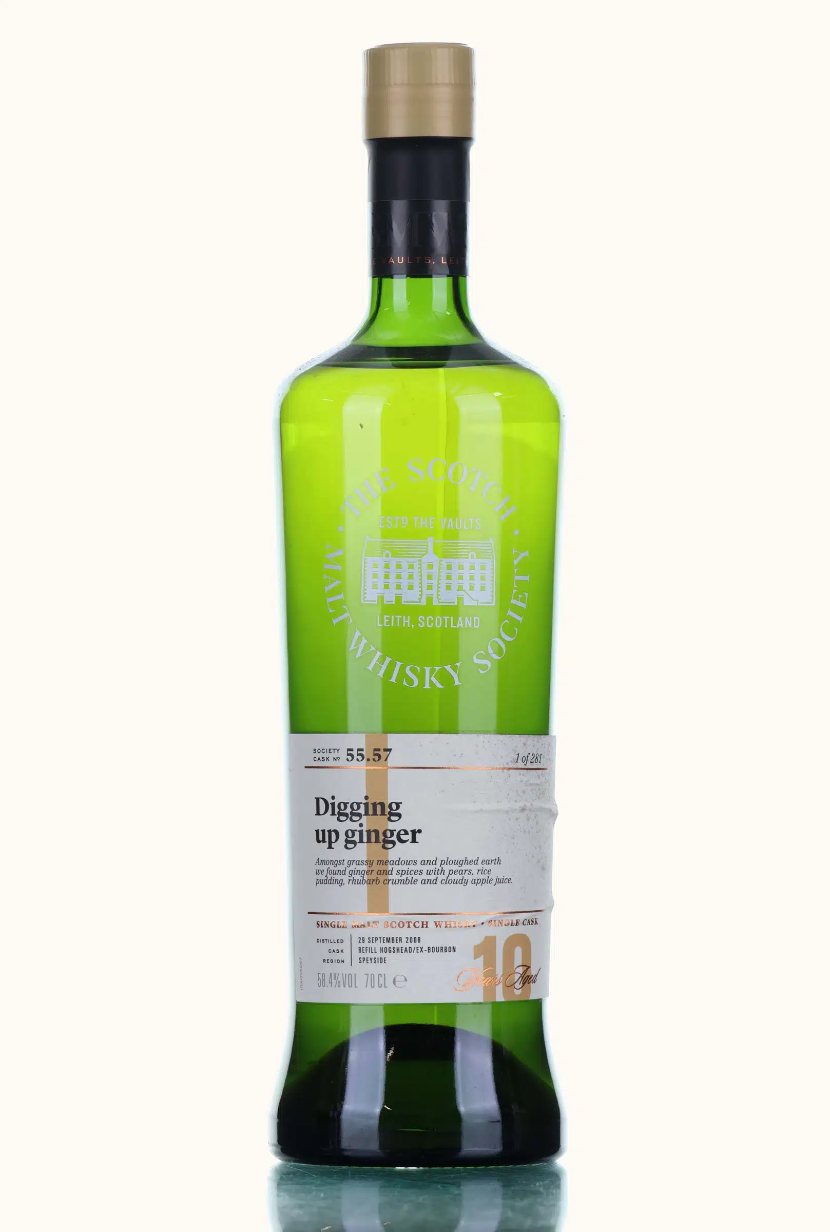 Royal Brackla Digging Up Ginger 10 Year Old, Bourbon Cask, Cask #55.57, 2008, The Scotch Malt Whisky Society, 58.4% whisky bottle