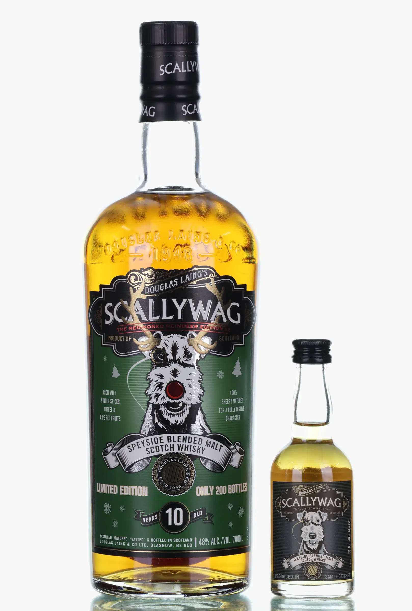 Scallywag The Red-Nosed Reindeer Edition Small Batch Release 10 Year Old, Sherry Cask, Batch No. 2, Douglas Laing, 48% whisky bottle