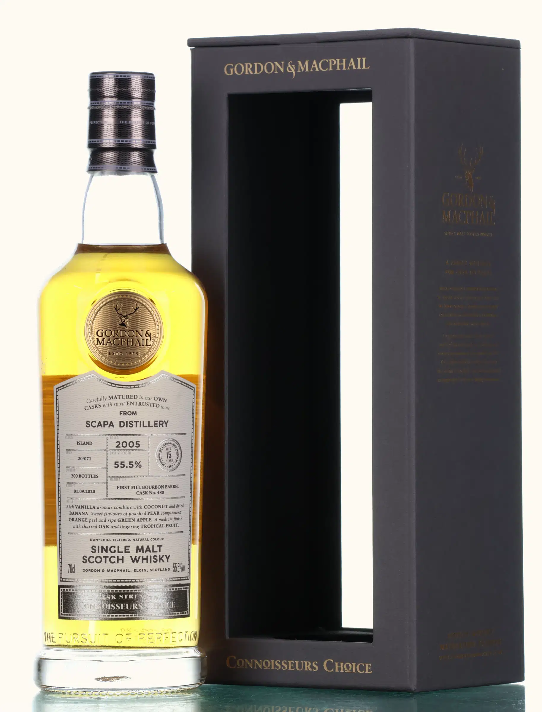 Scapa Connoisseurs Choice 15 Year Old, Bourbon Cask, Cask #480, 2005, Gordon & MacPhail, 55.5% whisky bottle