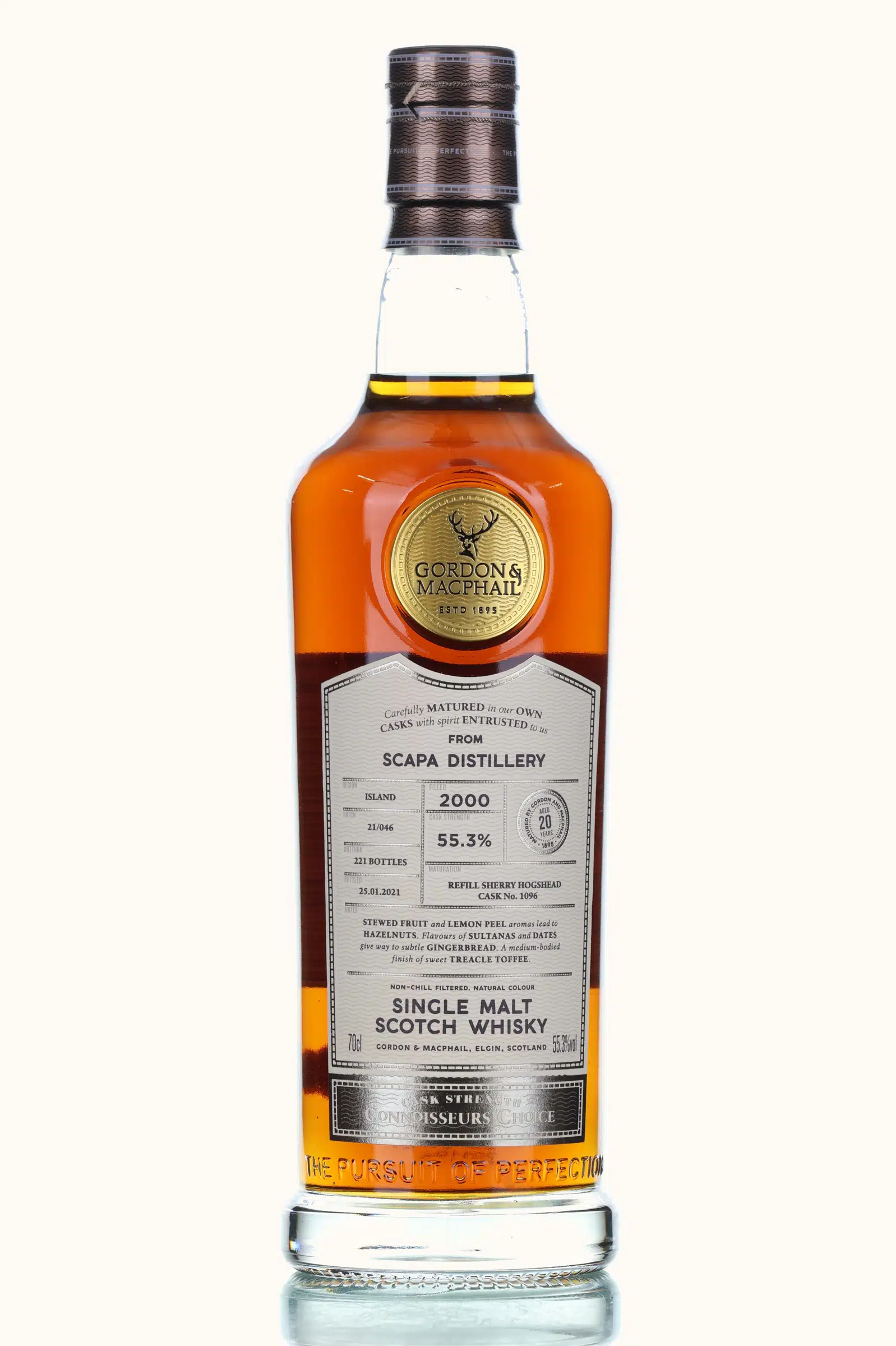 Scapa Connoisseurs Choice 20 Year Old, Sherry Cask, Cask #1096, Batch No. 21/046, 2000, Gordon & MacPhail, 55.3% whisky bottle