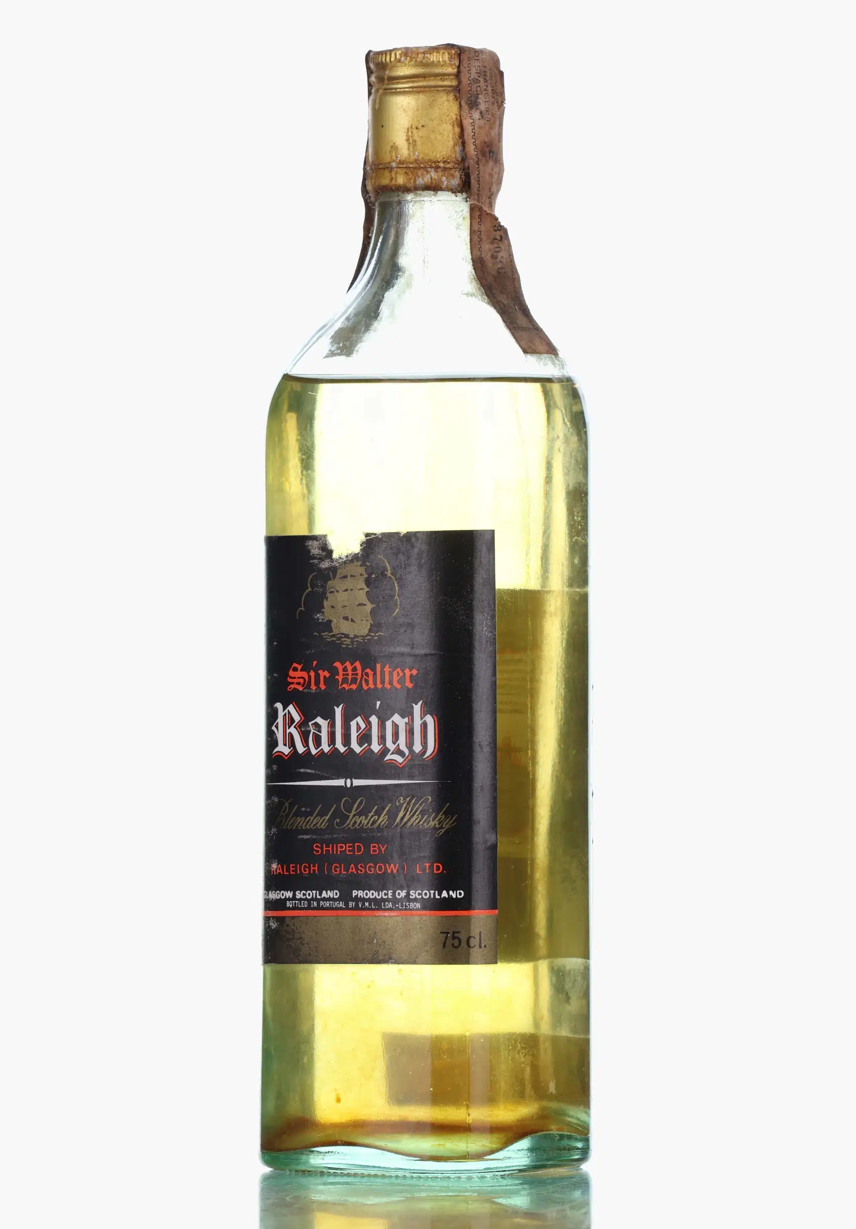 Sir Walter Raleigh, 43% whisky bottle