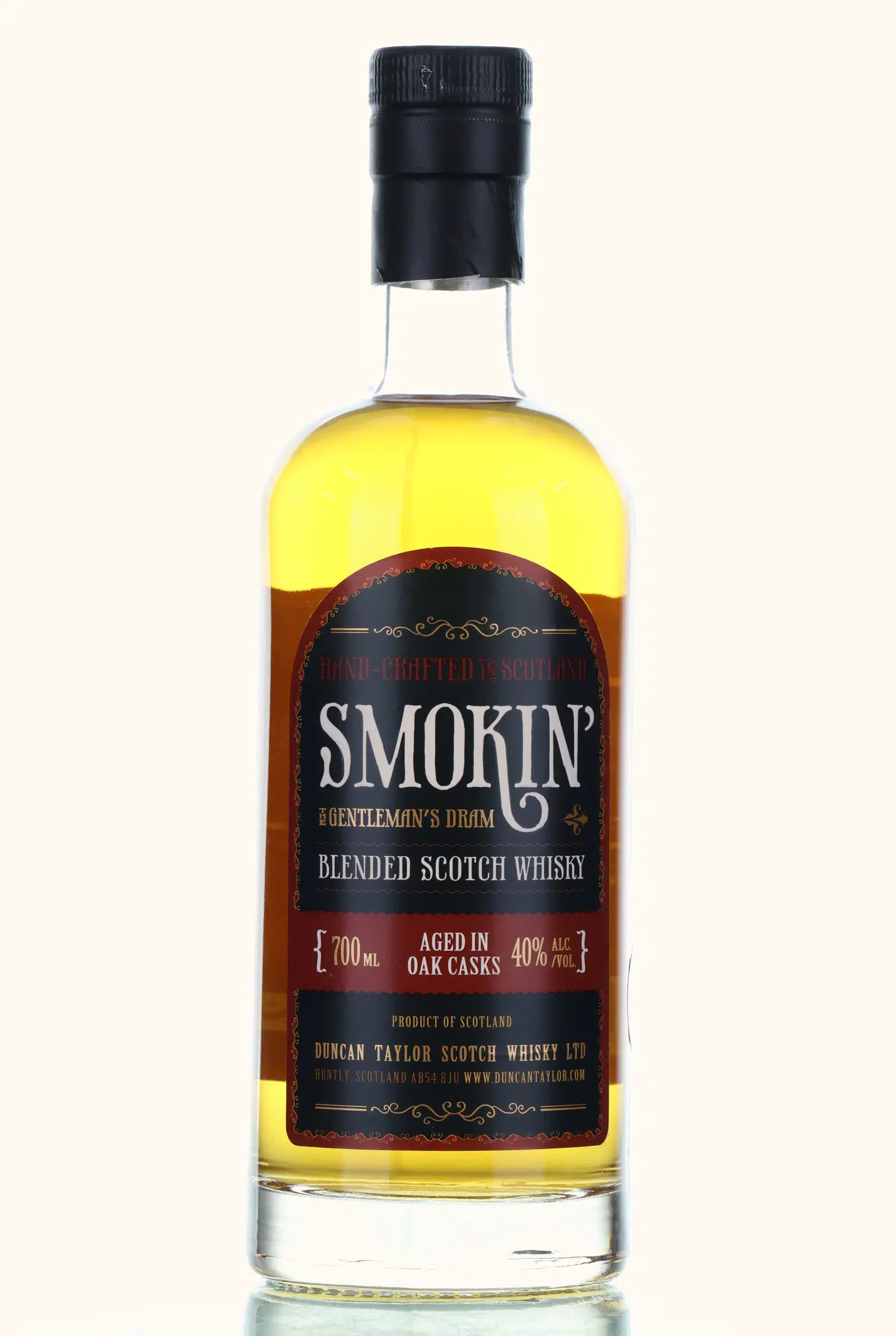 Smokin' The Gentleman's Dram, Oak Cask, Duncan Taylor, 40% whisky bottle