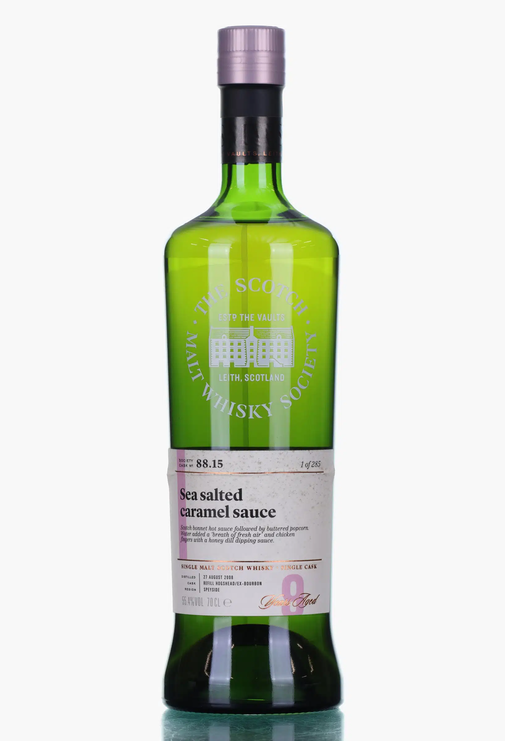 Speyburn Sea Salted Caramel Sauce 9 Year Old, Bourbon Cask, Cask #88.15, 2008, The Scotch Malt Whisky Society, 55.4% whisky bottle