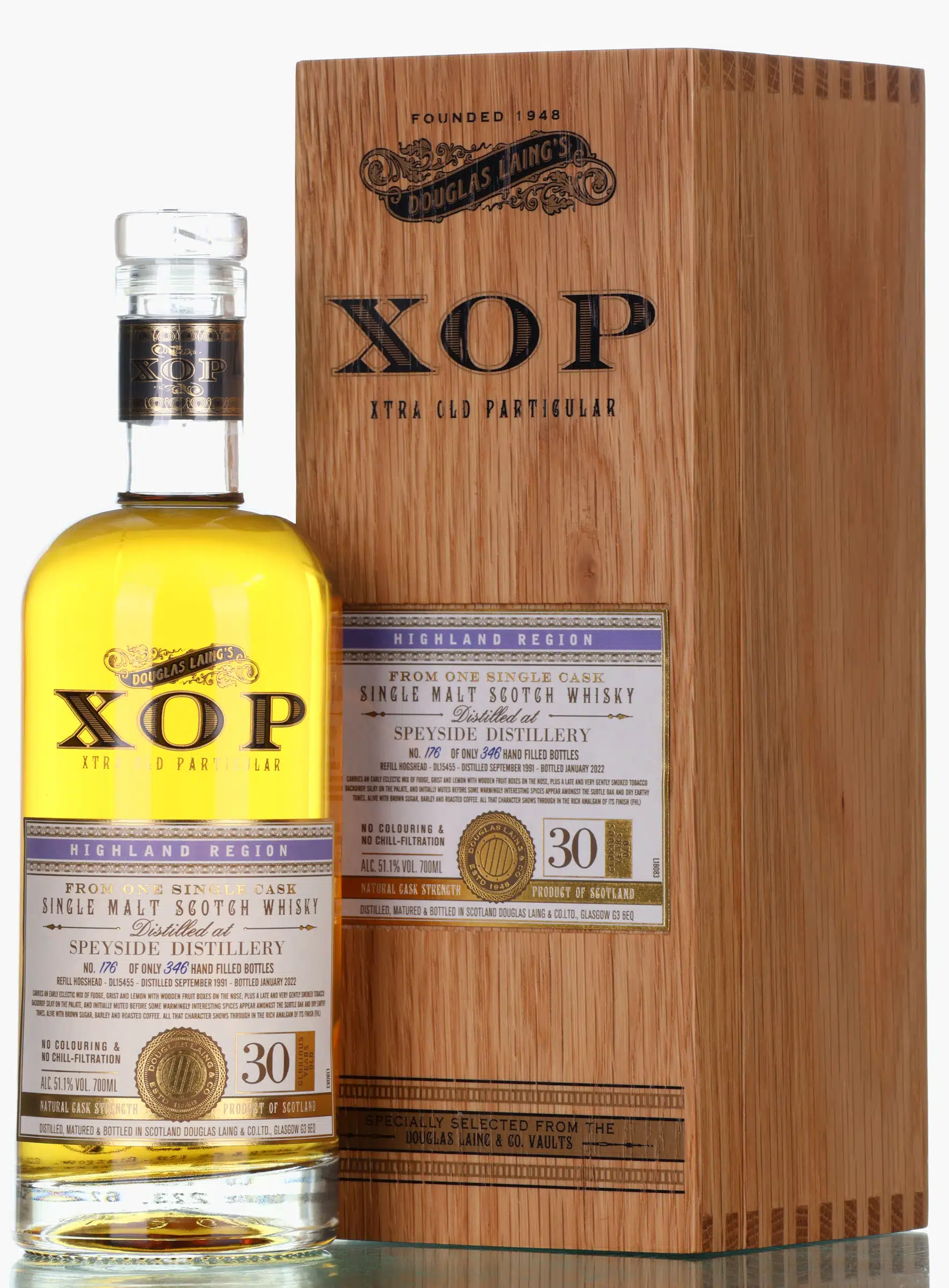 Speyside 30 Year Old, Refill Hogshead Cask, Cask #DL15455, 1991, Douglas Laing, 51.1% whisky bottle