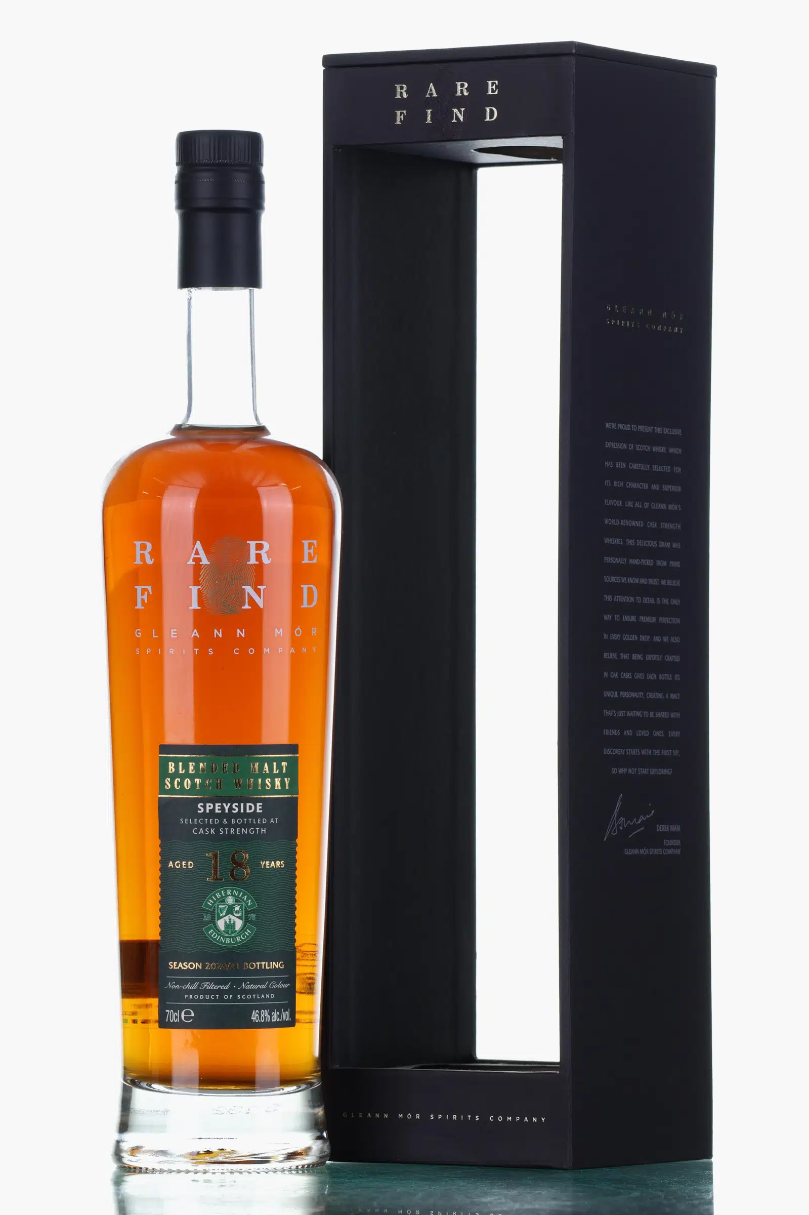 Speyside Blended Malt Rare Find | Hibernian F.C. 18 Year Old, 2001, Gleann Mor, 46.8% whisky bottle