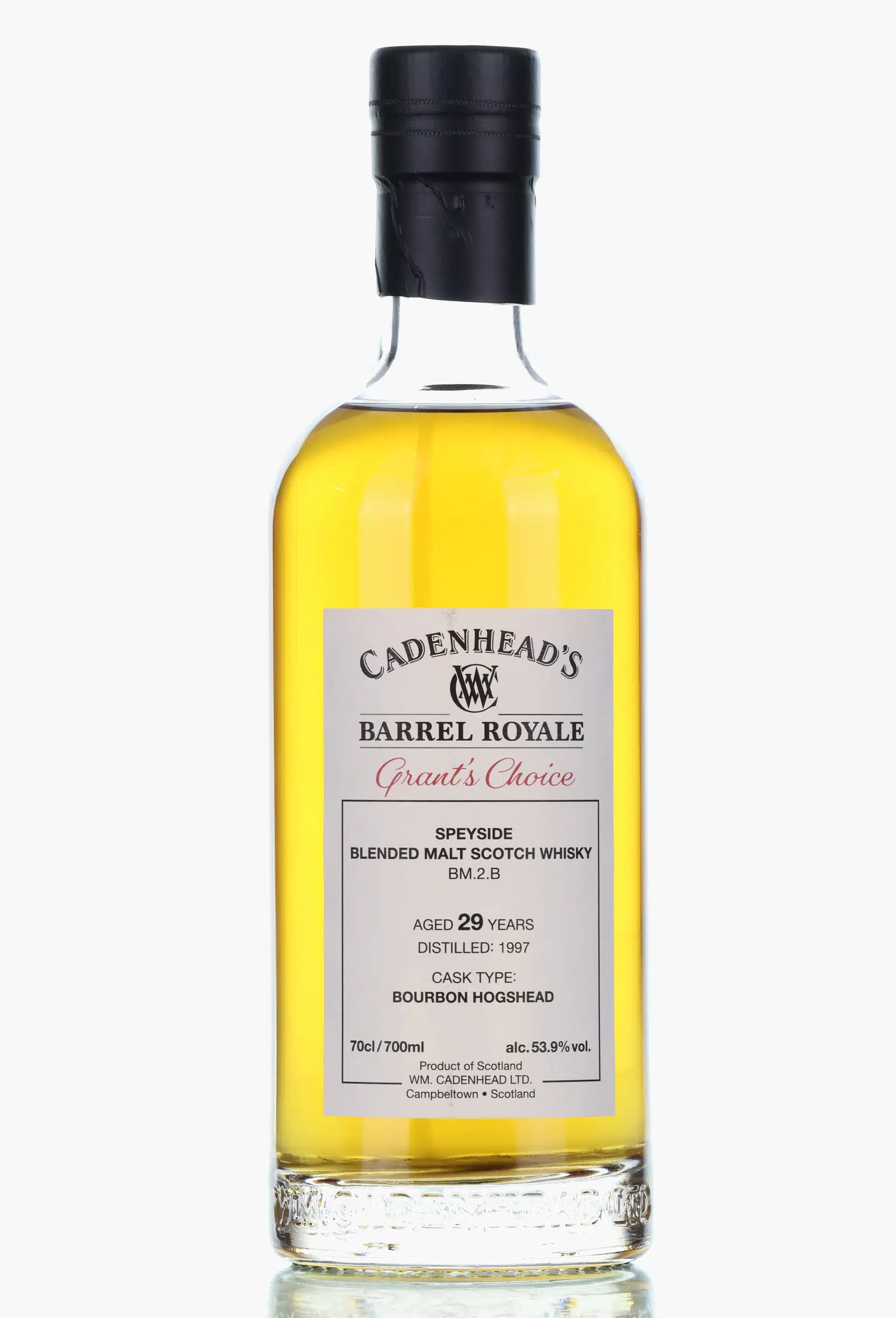 Blended Malt Barrel Royale Grant's Choice 29 Year Old, Bourbon Hogshead Cask, BM.2.B, 1997, Cadenhead's, 53.9% whisky bottle