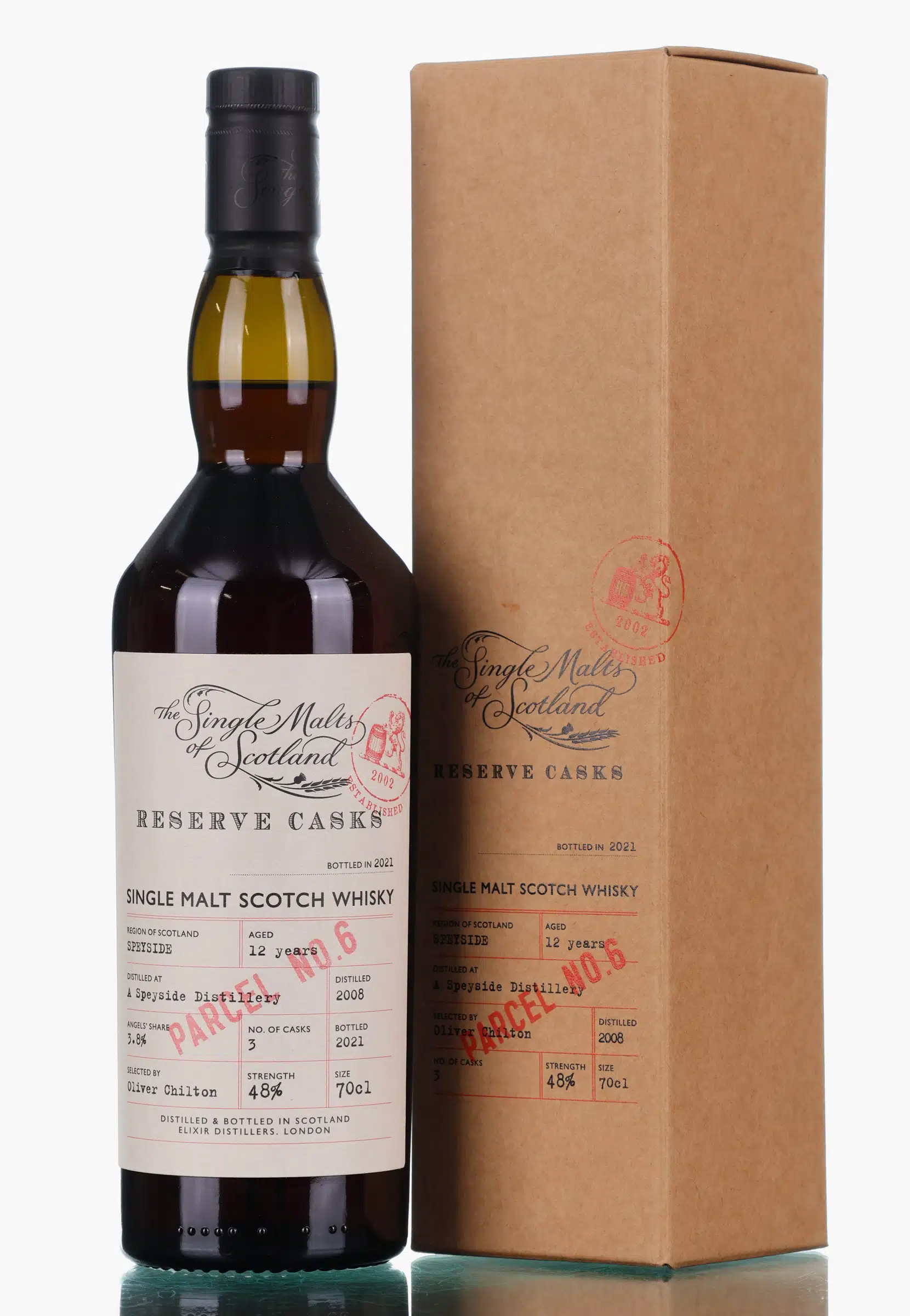 Macallan Reserve Cask 12 Year Old, Sherry Cask, Parcel No. 6, 2008, Elixir Distillers, 48% whisky bottle