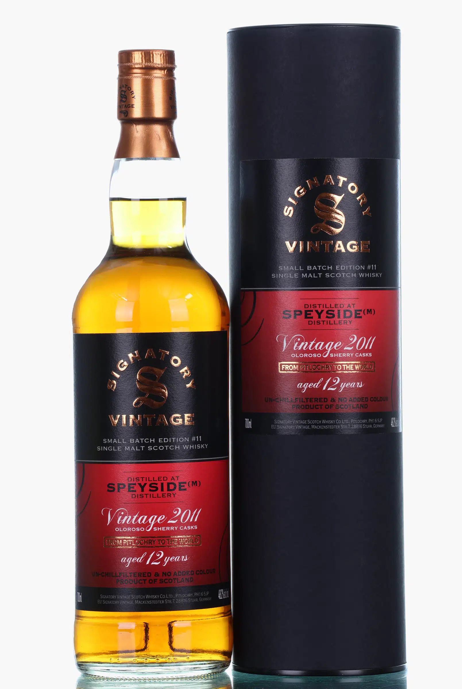 Macallan 'Speyside (M)' Small Batch Edition 12 Year Old, Oloroso Sherry Cask, Batch No. 11, 2011, Signatory Vintage, 48.2% whisky bottle
