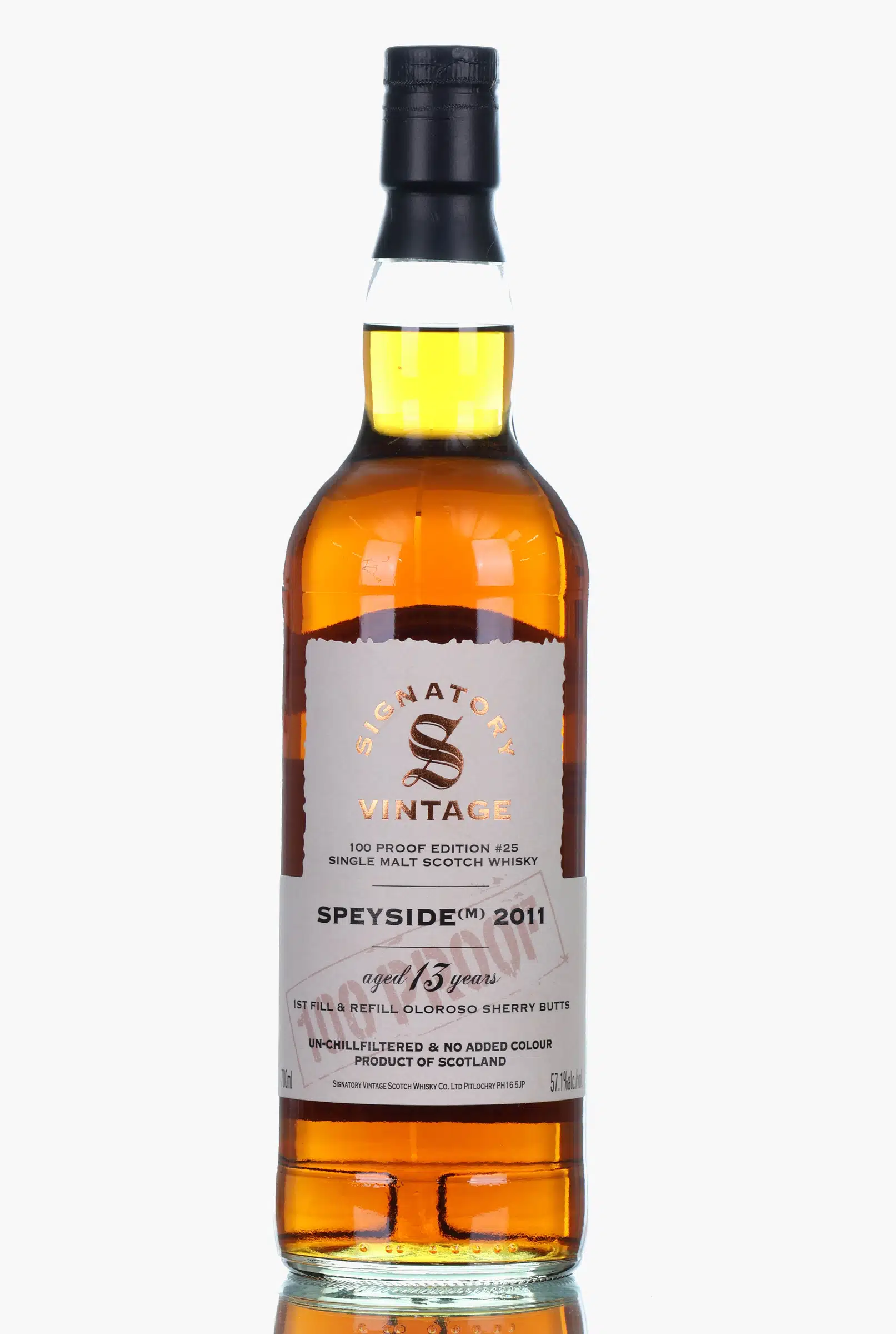 Macallan Speyside (M) 100 Proof Edition No. 25 13 Year Old, Sherry Cask, 2011, Signatory Vintage, 57.1% whisky bottle