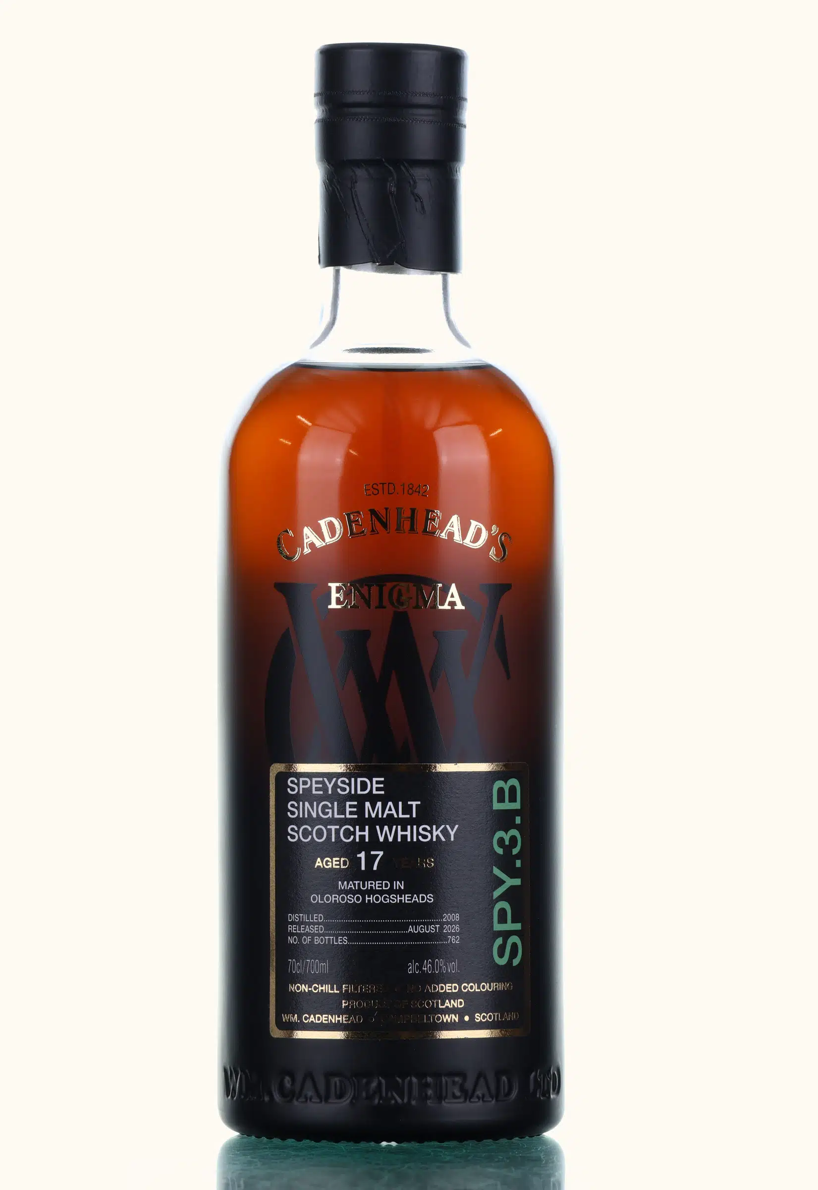 Macallan Enigma SPY.3.B 17 Year Old, Oloroso Hogshead Cask, 2002, Cadenhead's, 46% whisky bottle