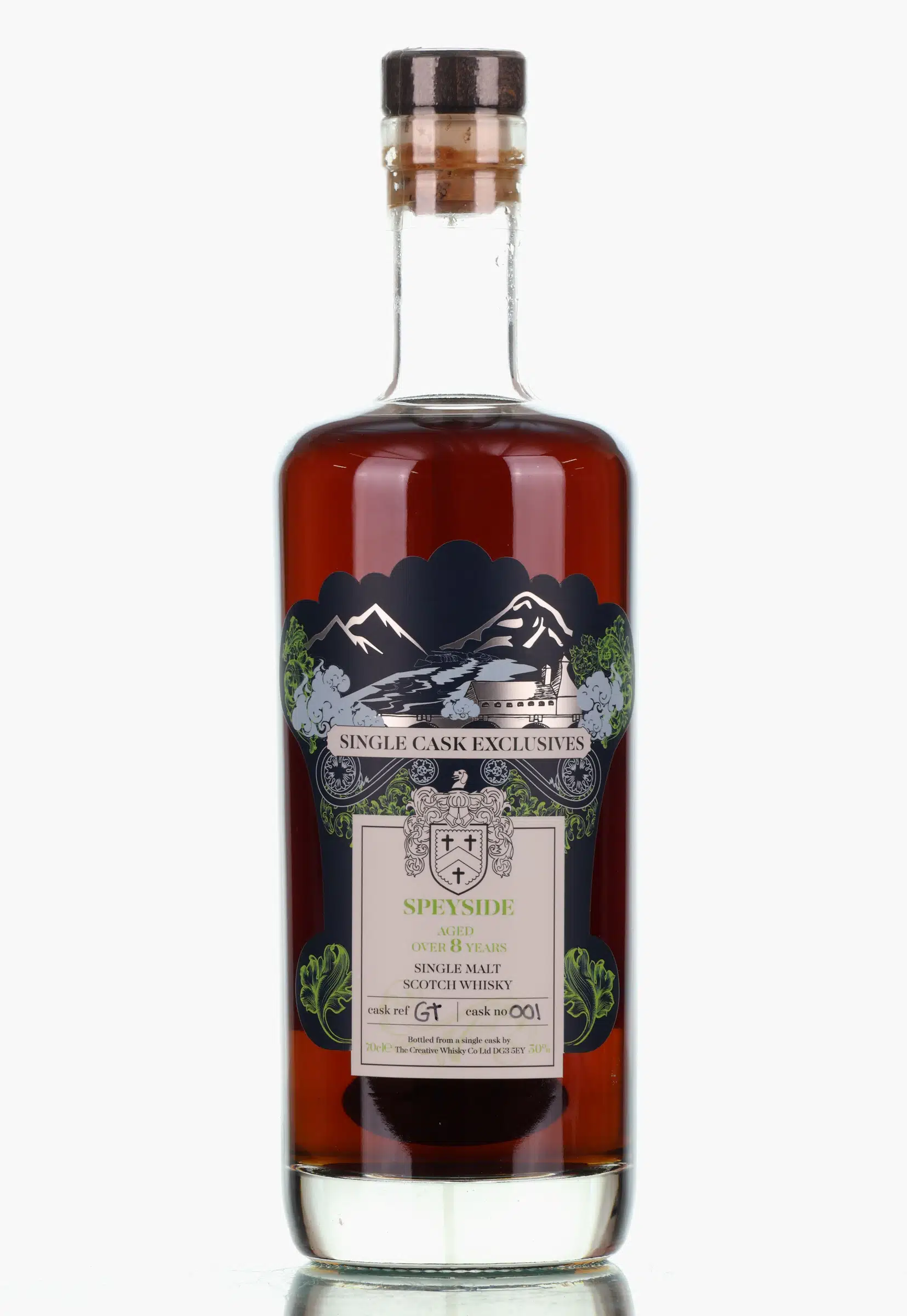 Speyside Single Cask Exclusives 8 Year Old, Cask #001, The Creative Whisky Co, 50% whisky bottle