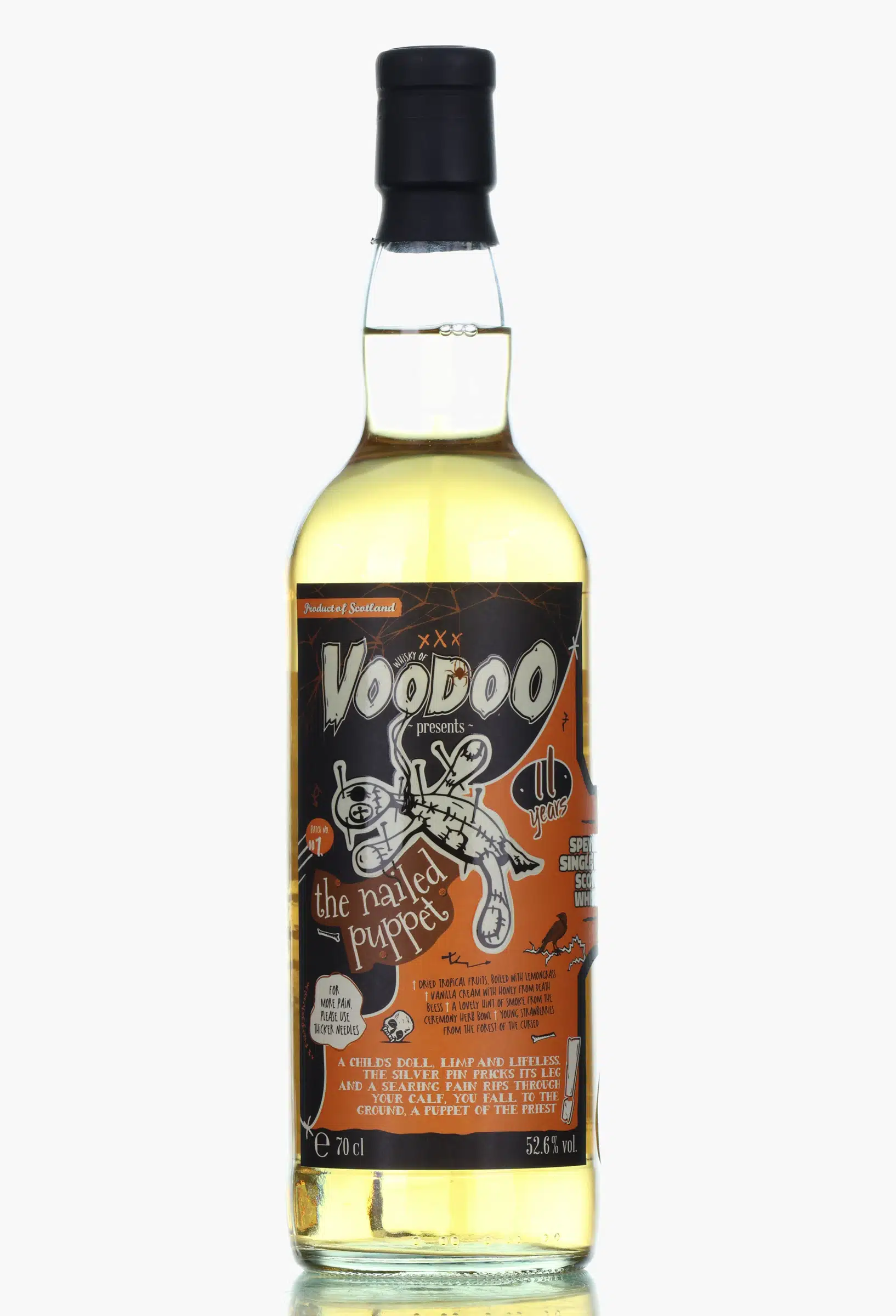 Tormore The Nailed Puppet Whisky of Voodoo 11 Year Old, Bourbon Cask, Batch No. 1, 2011, Brave New Spirits, 52.6% whisky bottle