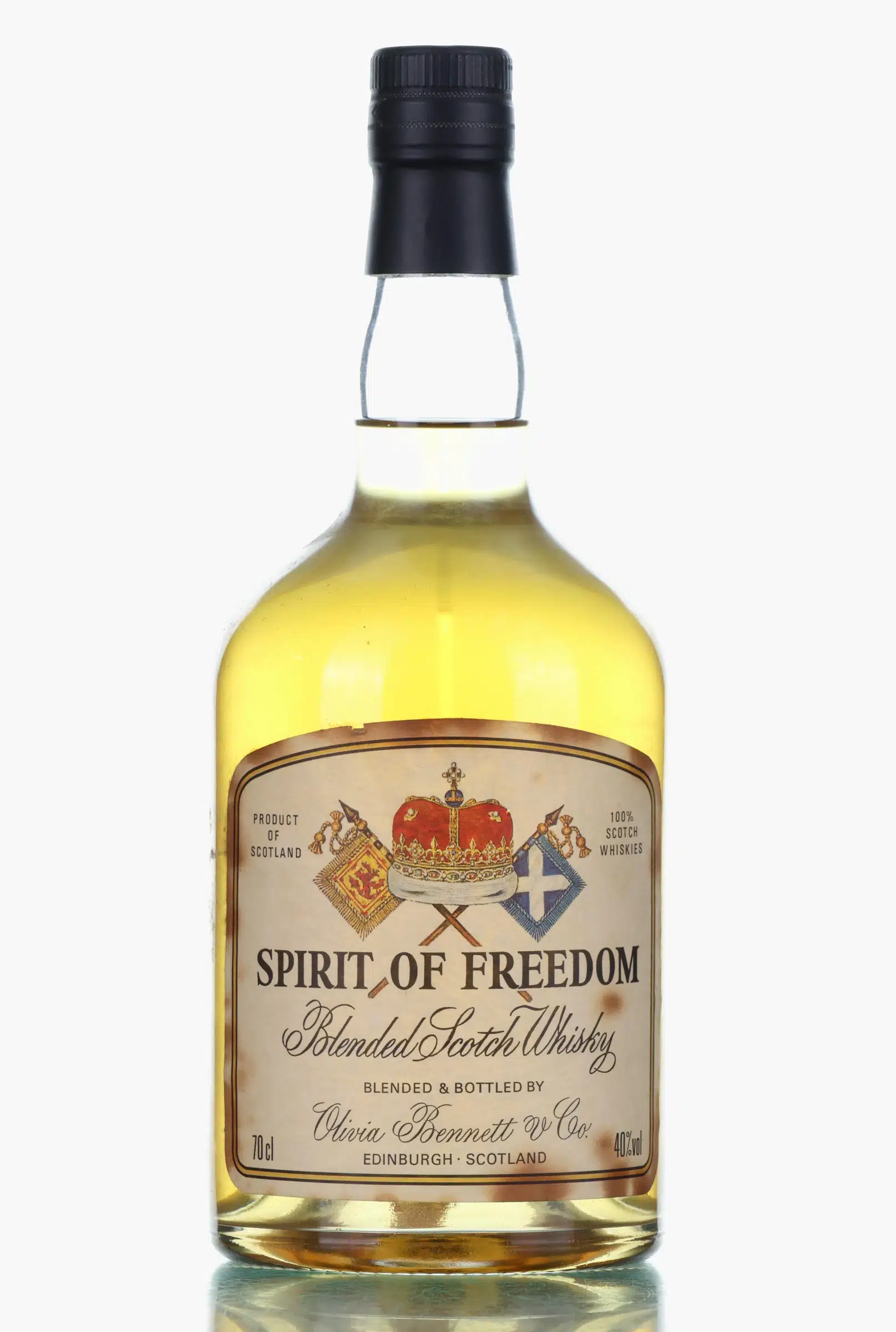 Spirit of Freedom Blended Scotch Whisky, Olivia Bennett & Co., 40% whisky bottle