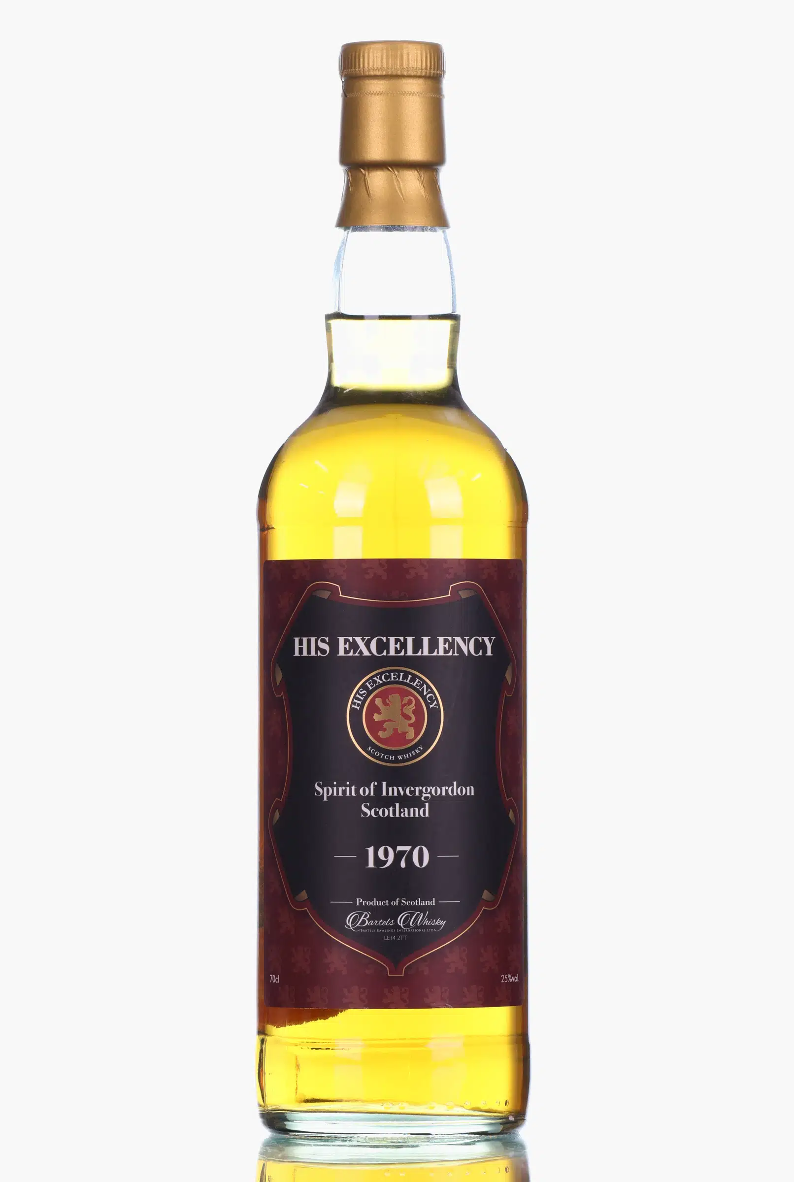 Invergordon Spirit of Invergordon 'His Excellency' 50 Year Old, Bourbon Hogshead Cask, 1970, Bartels Whisky, 25% whisky bottle