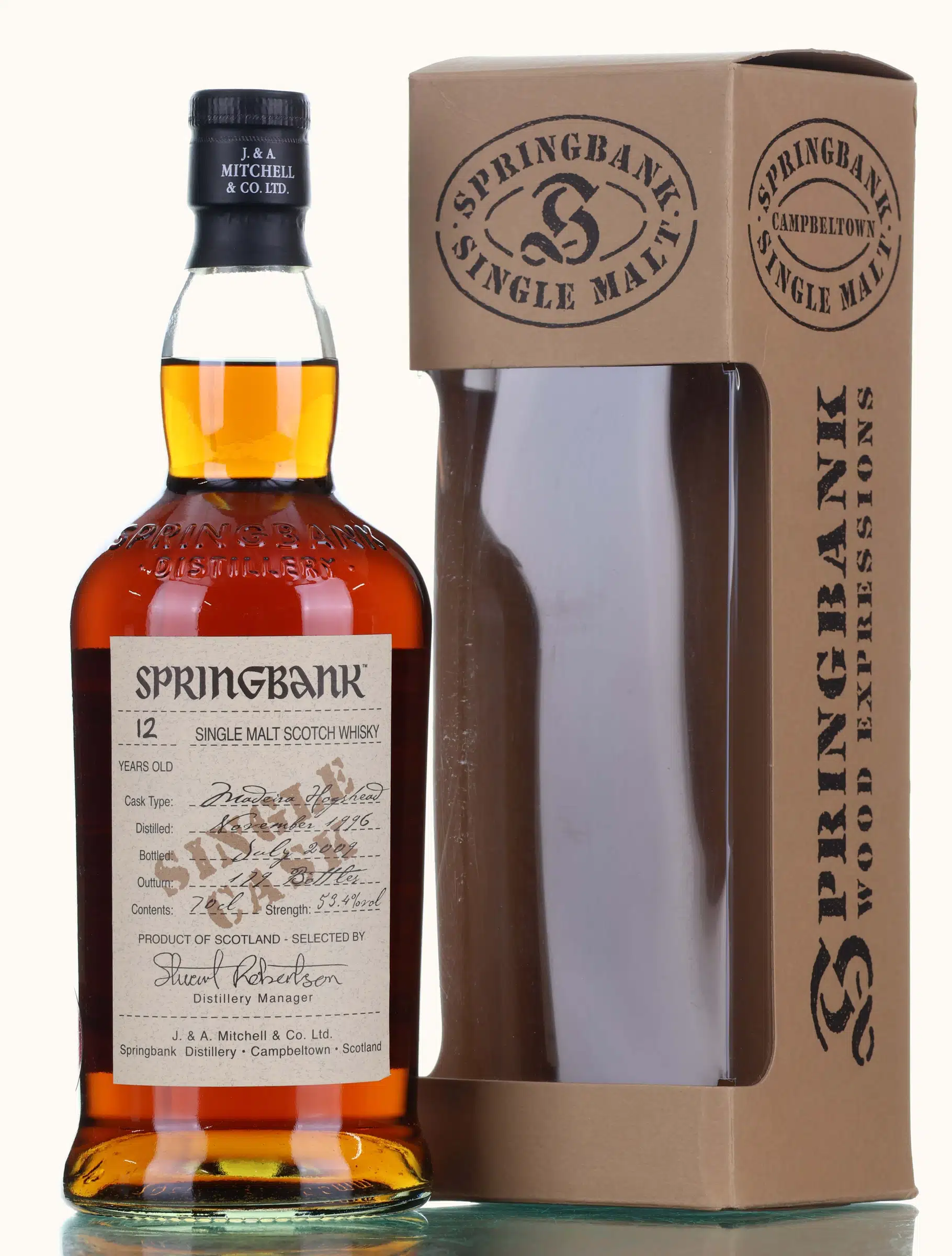 Springbank Wood Expressions 12 Year Old, Madeira Cask, 2009, 53.4% whisky bottle