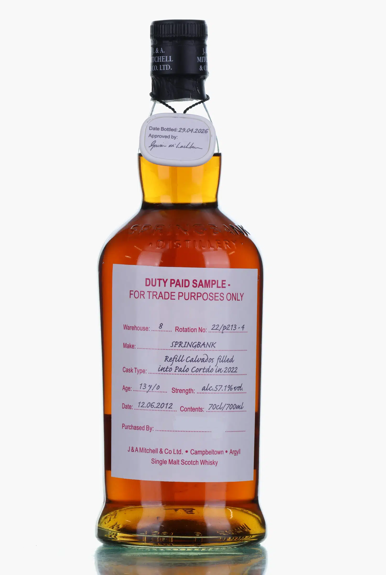 Springbank 13 2012 2026 Duty Paid Sample Refill Calvados Palo Cortado