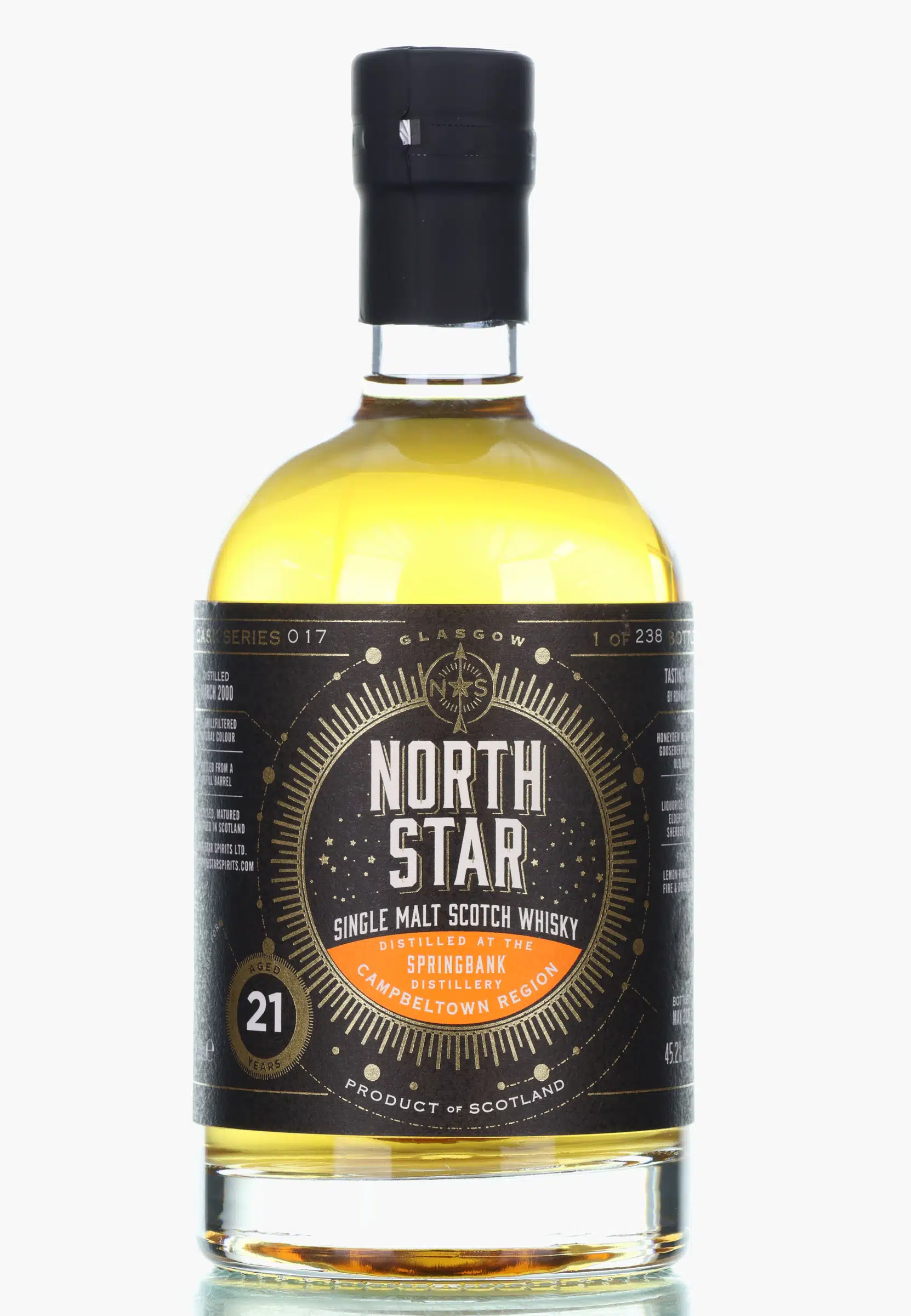 Springbank 21 Year Old, Refill Barrel Cask, 2000, North Star Spirits, 45.2% whisky bottle
