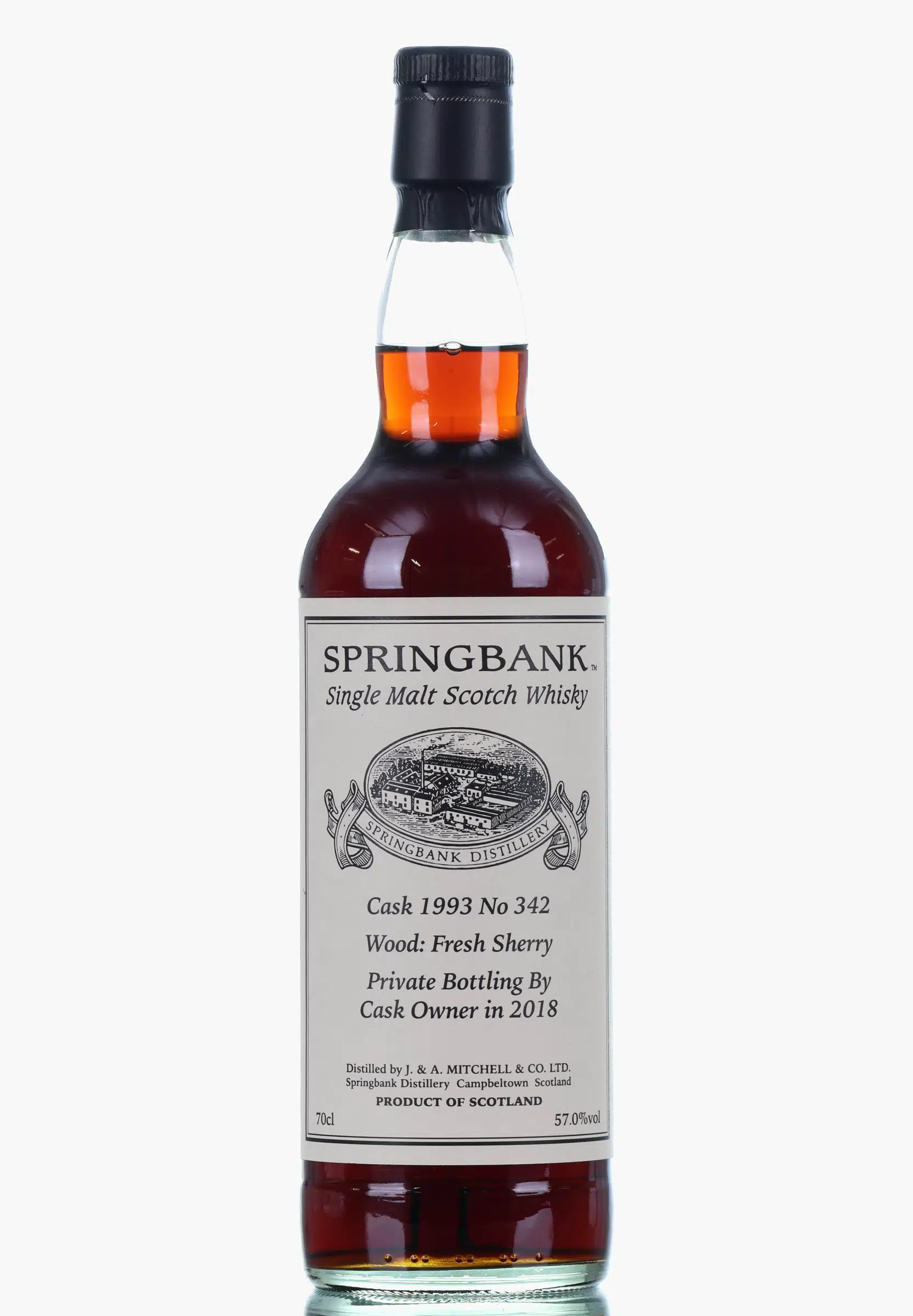 Springbank Private Bottling by Cask Owner 25 Year Old, Fresh Sherry Cask, Cask #342, 2018, 57% whisky bottle