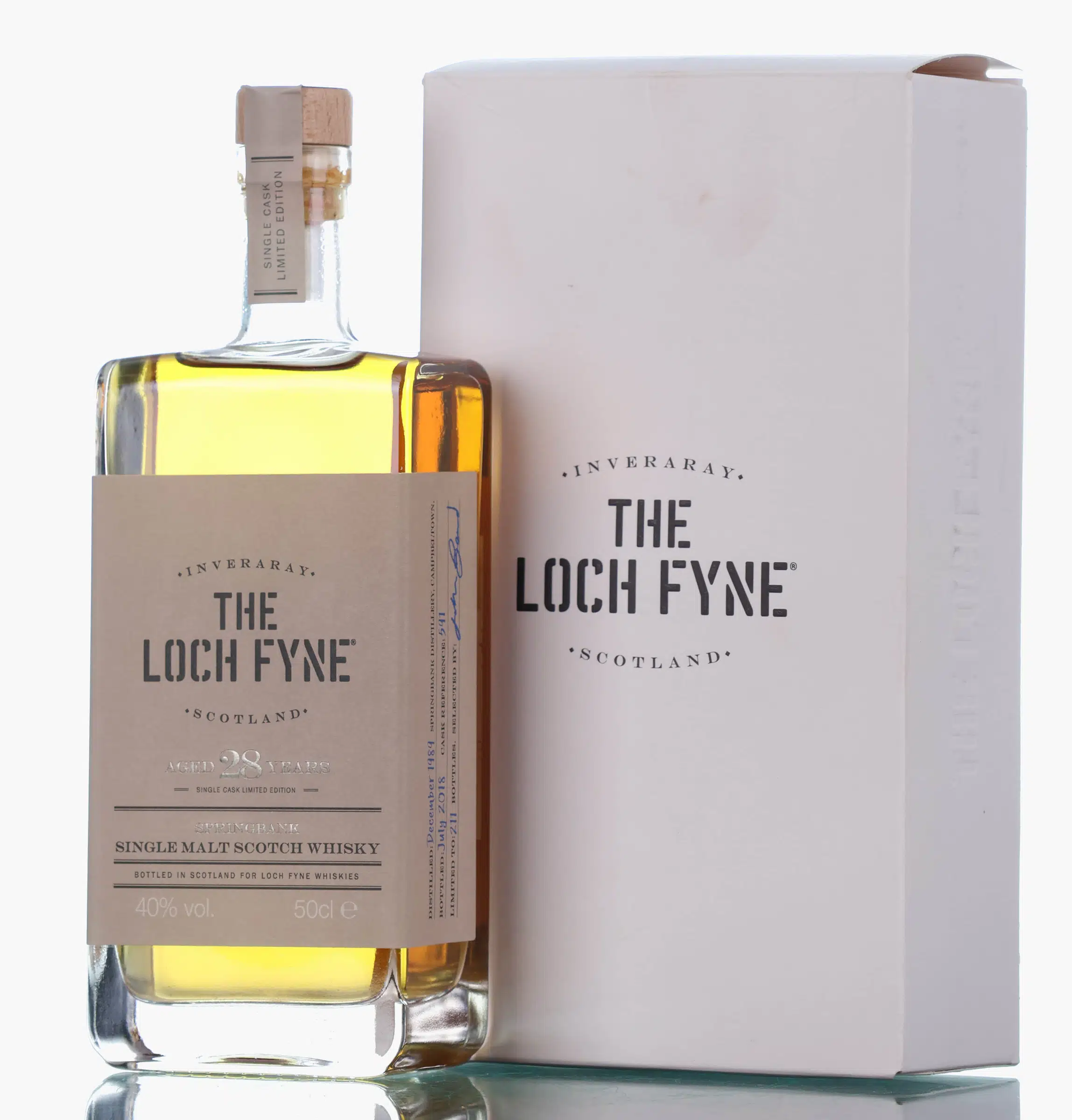 Springbank The Loch Fyne 28 Year Old, Cask #591, 1989, Loch Fyne Whiskies, 40% whisky bottle