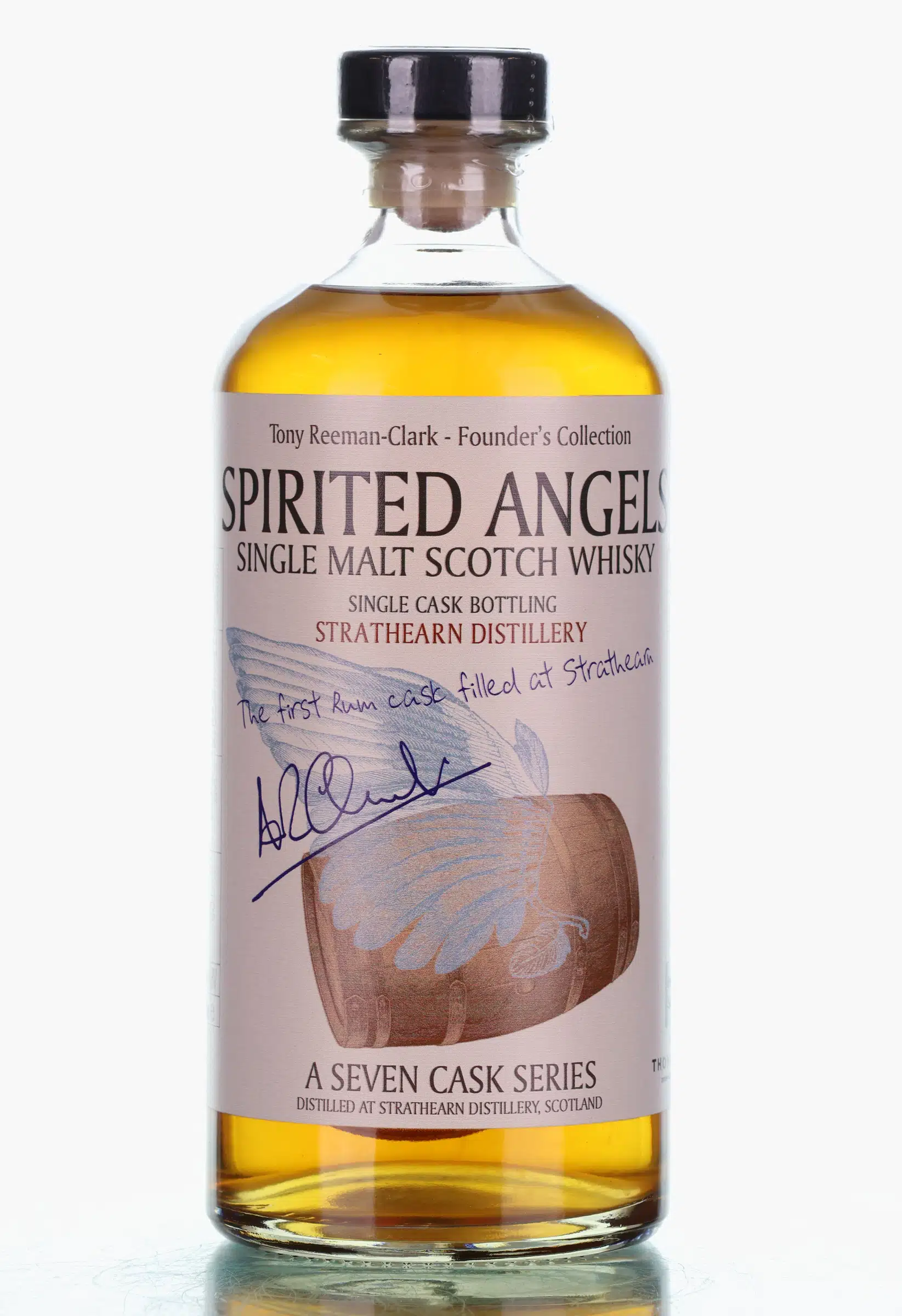 Strathearn Spirited Angels 7 Year Old, Rum Cask, Cask #2, 2014, Thompson Bros, 57.7% whisky bottle