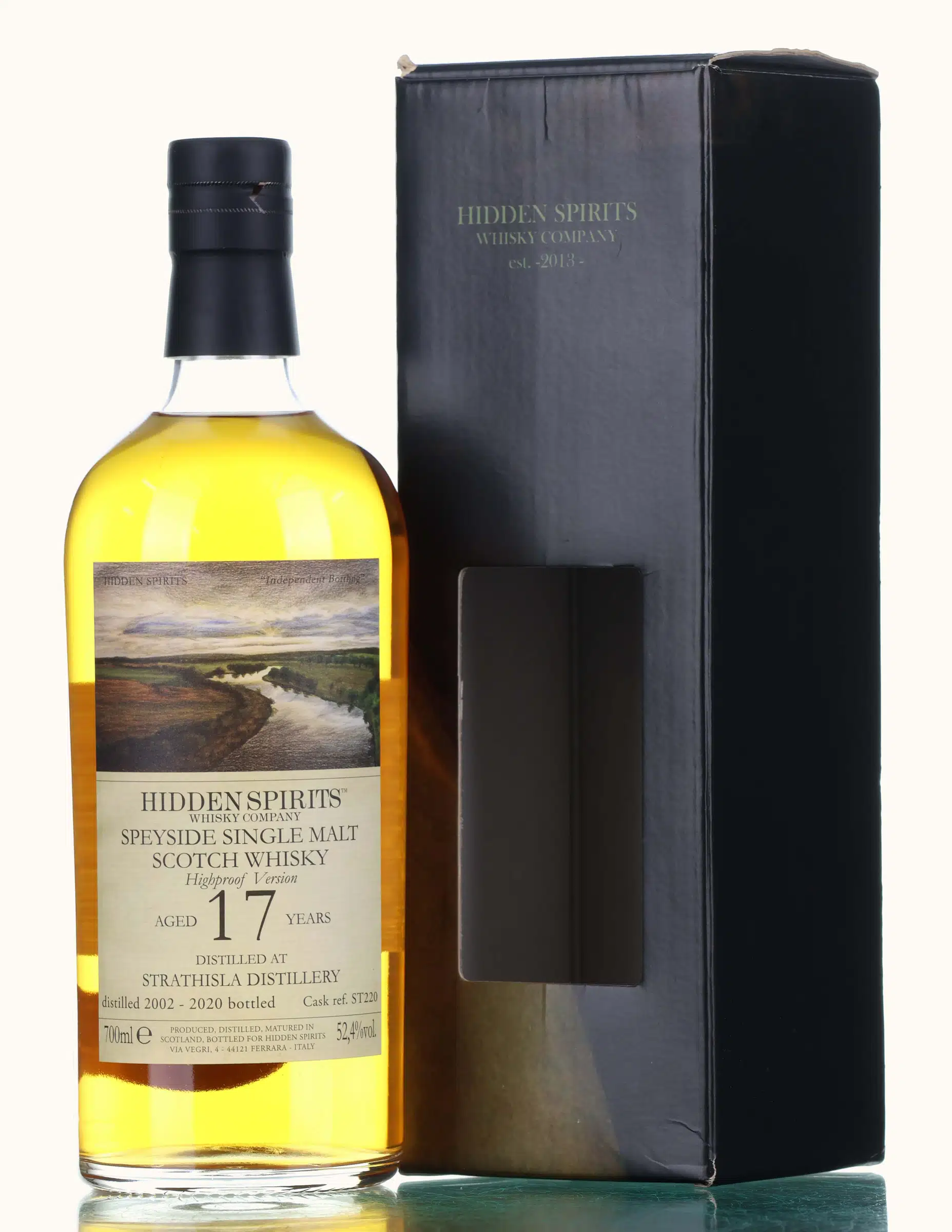 Strathisla Highproof Version 17 Year Old, Bourbon Cask, Cask #ST220, 2002, Hidden Spirits, 52.4% whisky bottle
