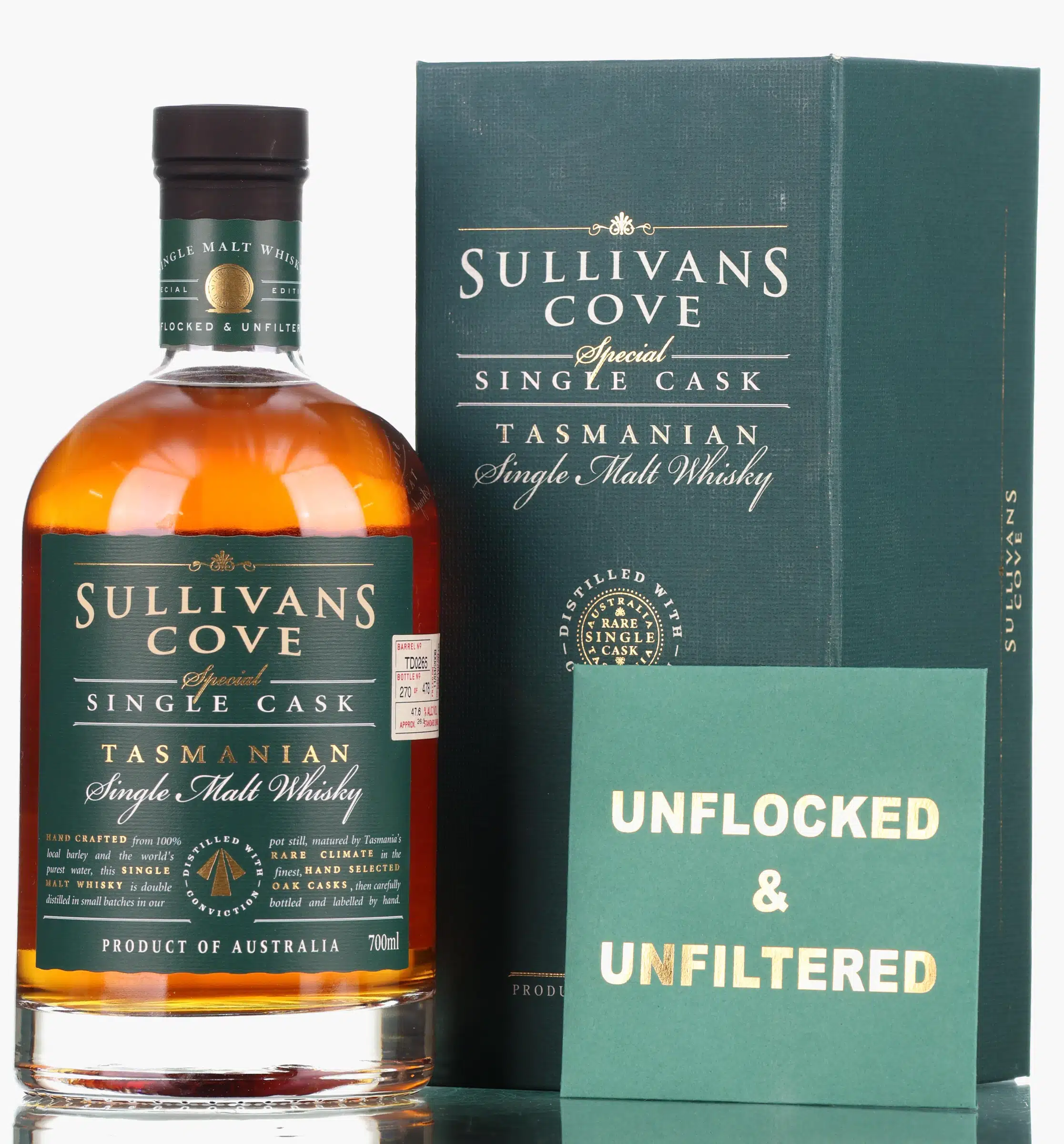 Sullivans Cove Special Single Cask 11 Year Old, American Oak Apera Cask, Cask #TD0265, 2019, 47.6% whisky bottle