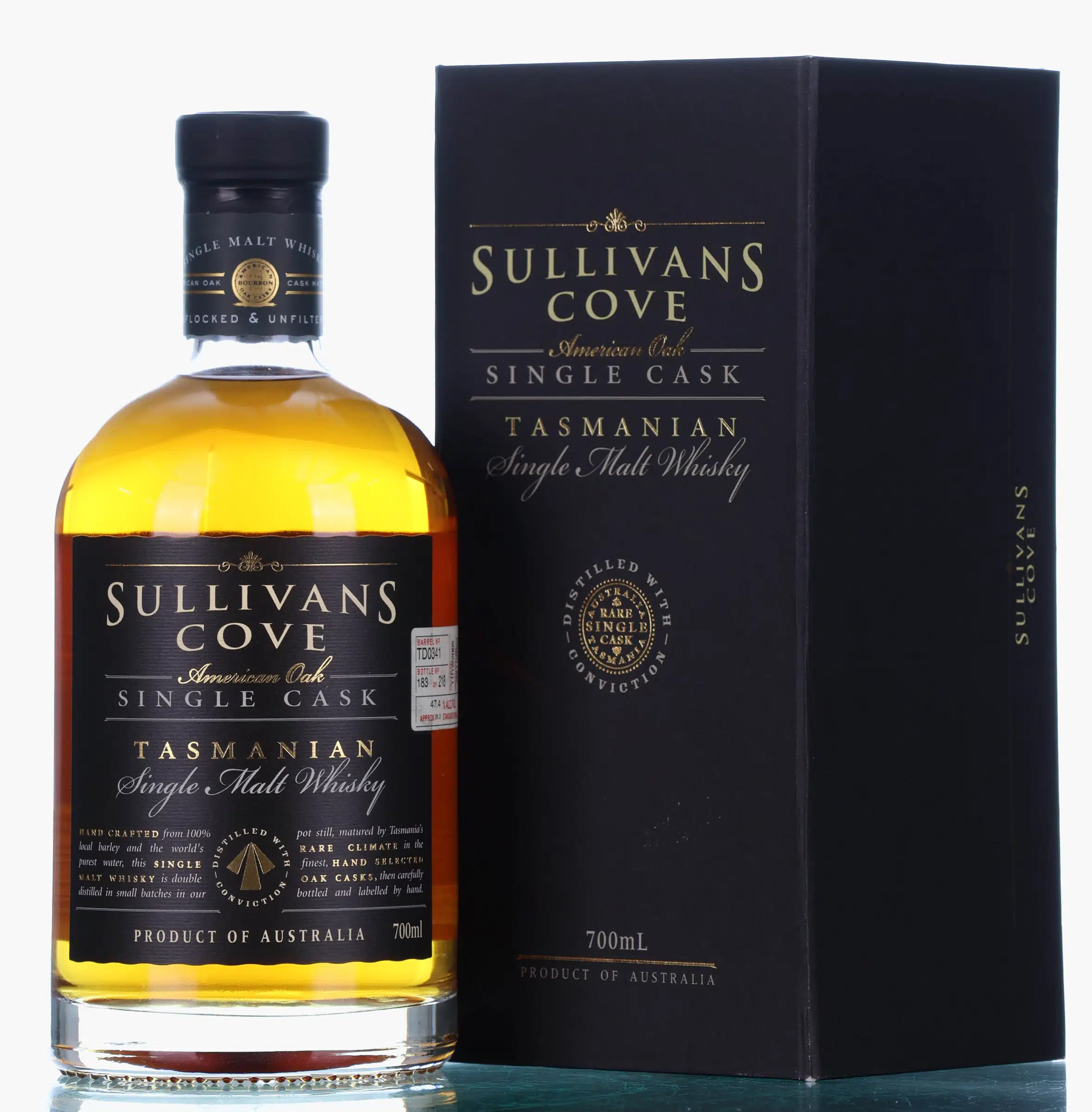 Sullivans Cove American Oak Single Cask 14 Year Old, American Oak Ex-Bourbon Cask, Cask No. TD0341, 2023, 47.1% whisky bottle