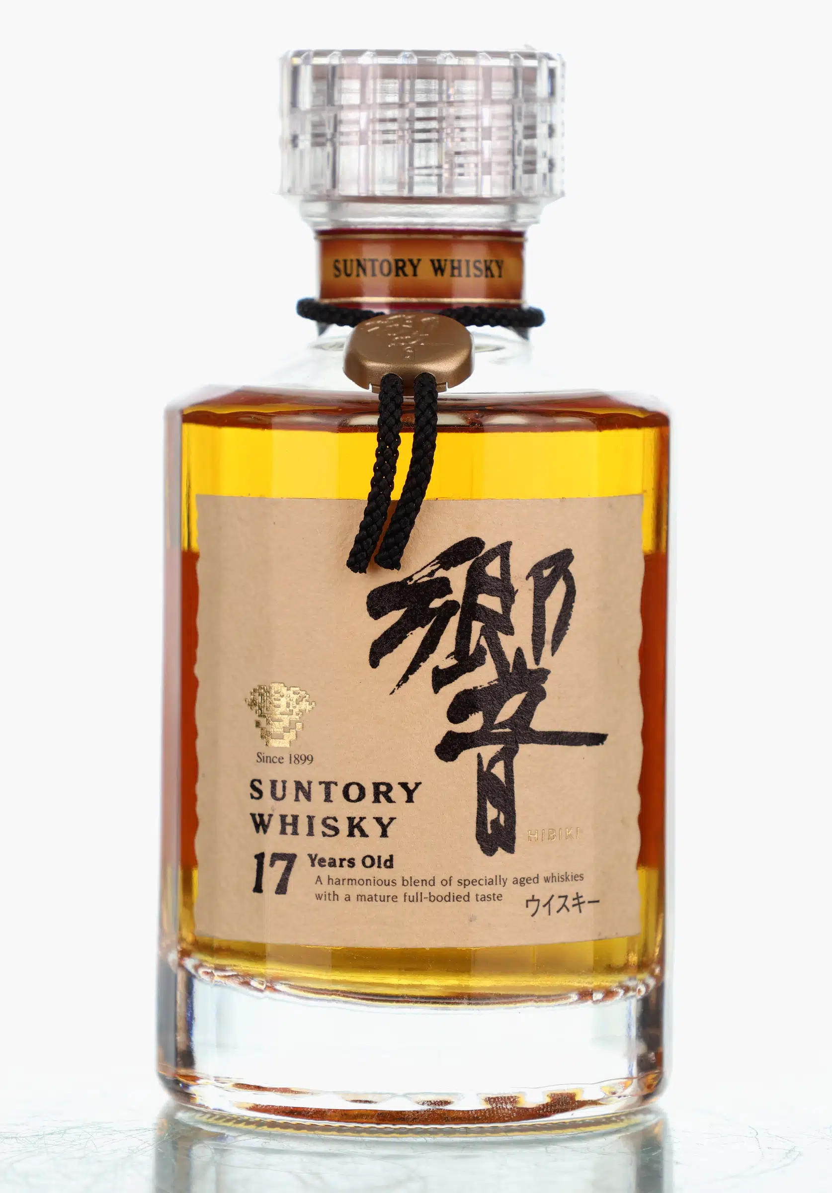 Suntory Whisky (Hibiki) 17 Years Old Quarter Bottle (Old Version), American Oak, Sherry & Mizunara Cask, 2001, 43% whisky bottle