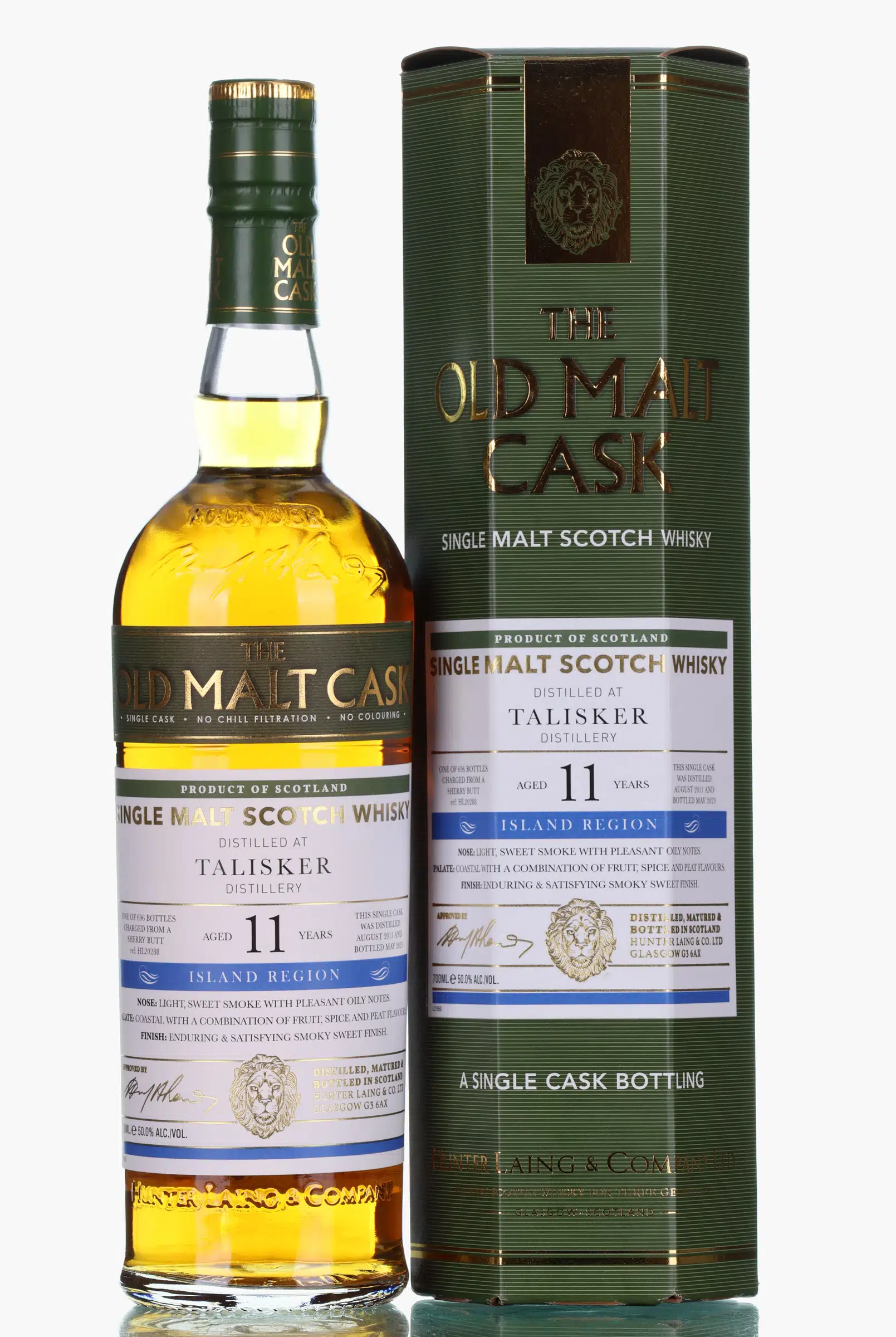 Talisker Old Malt Cask #11 Year Old, Sherry Cask, Cask #HL.20288, 2011, Hunter Laing, 50% whisky bottle