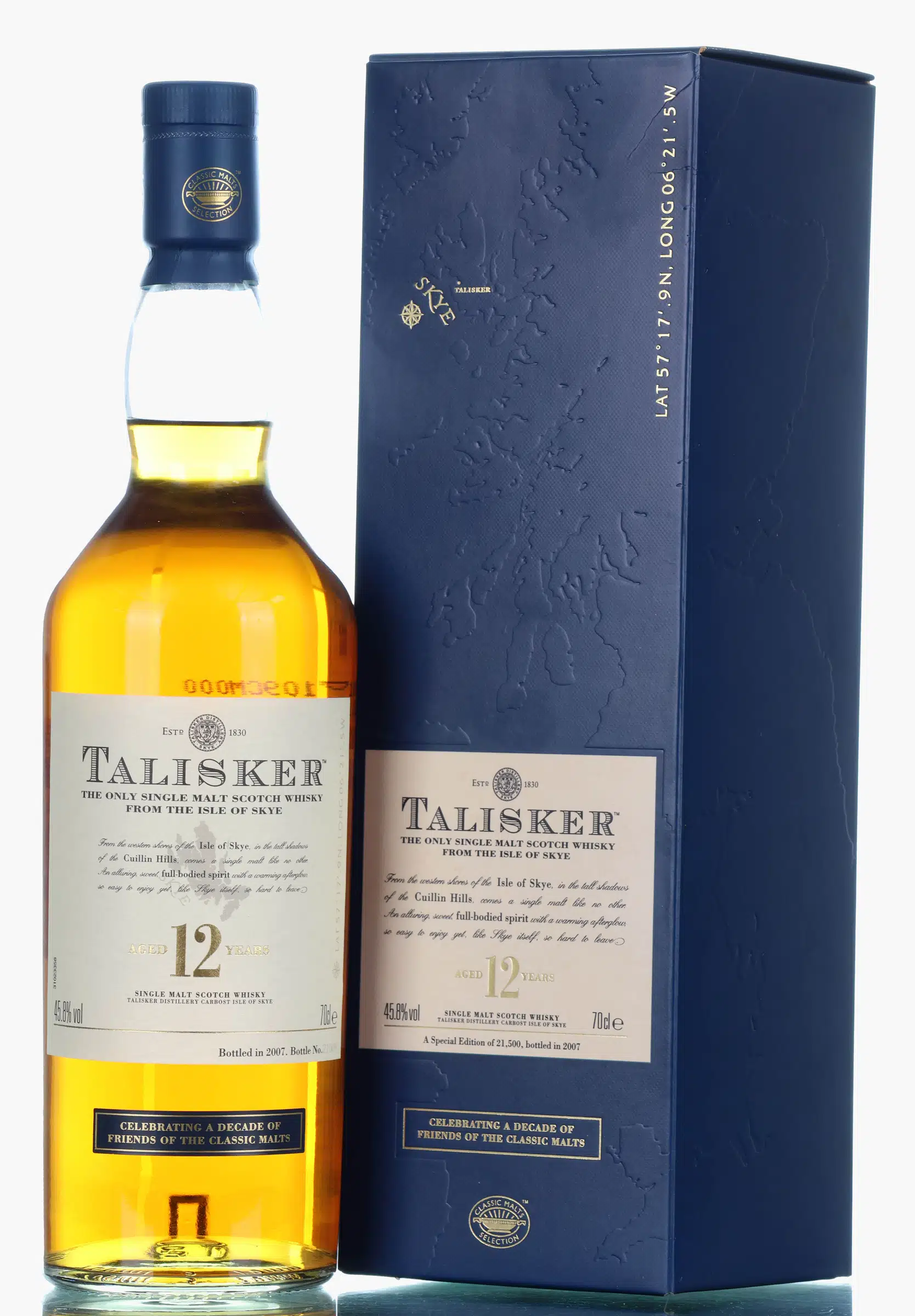 Talisker 12 Year Old Friends of Classic Malts, Sherry Cask, 2007, 45.8% whisky bottle