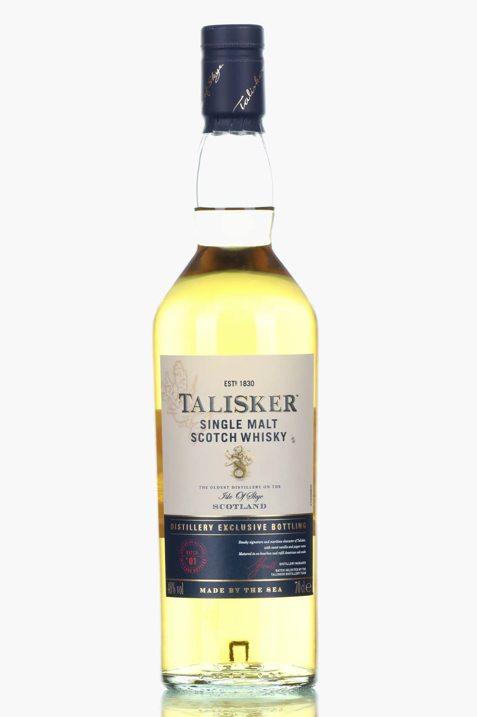 Talisker Distillery Exclusive Batch No. 1, Ex-bourbon & Refill American Oak Cask, 2021, 48% whisky bottle