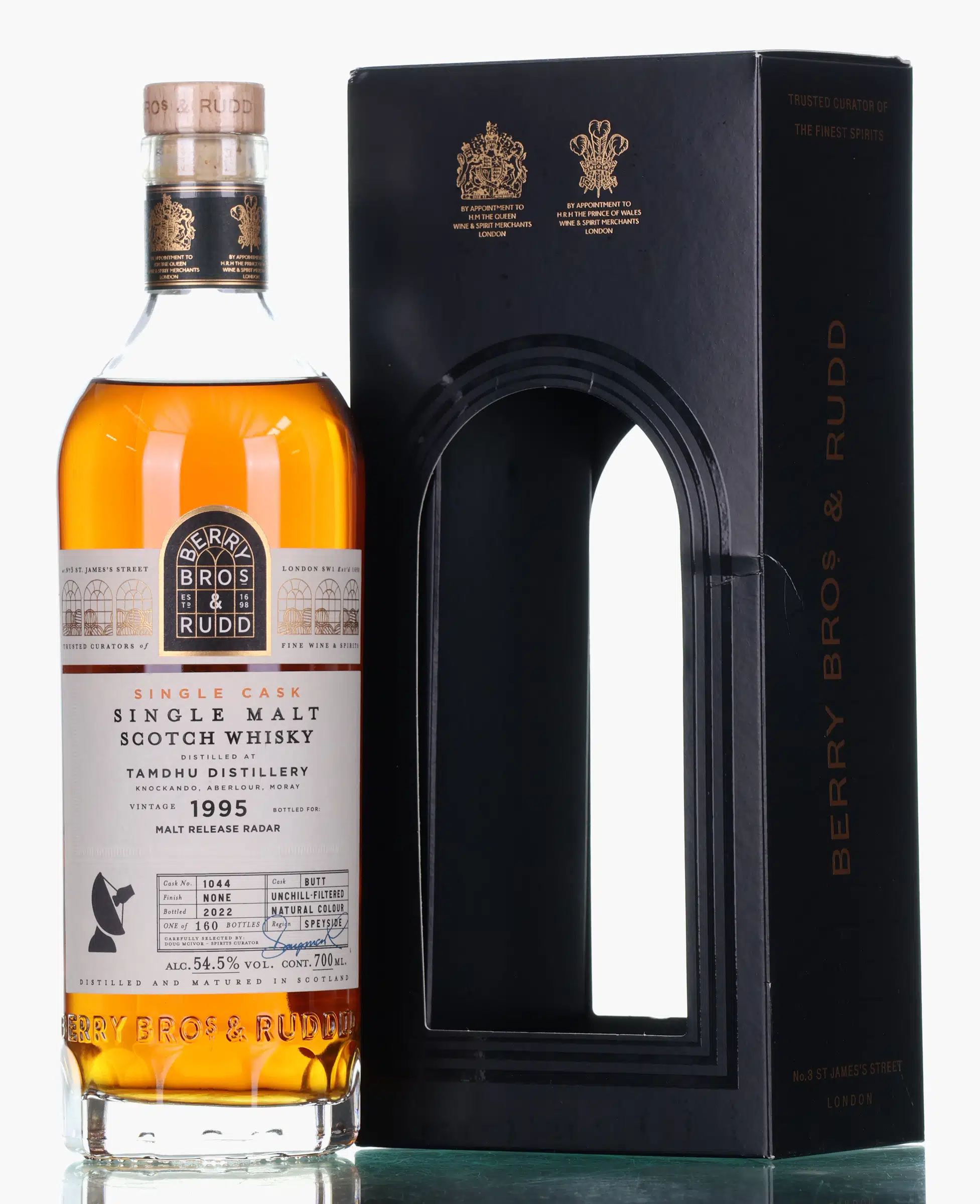 Tamdhu Malt Release Radar 27 Year Old, Butt Cask, Cask #1044, 1995, Berry Bros & Rudd, 54.5% whisky bottle