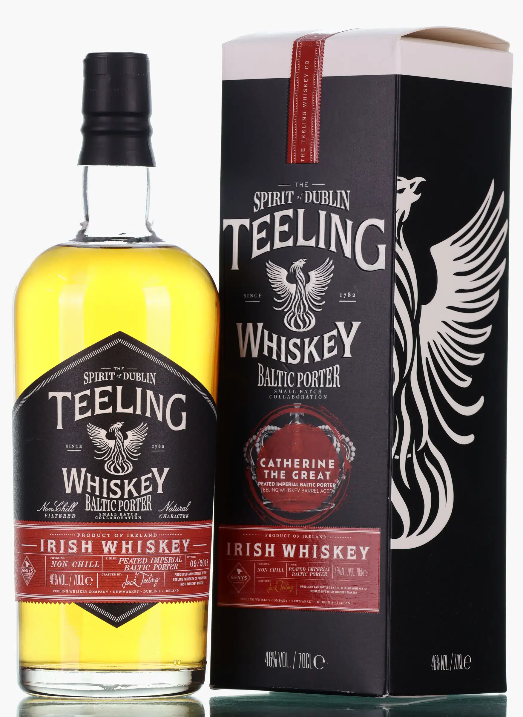Teeling Small Batch Baltic Porter "Catherine The Great" (Genys), Bourbon & Peated Baltic Porter Cask, 2018, 46% whisky bottle
