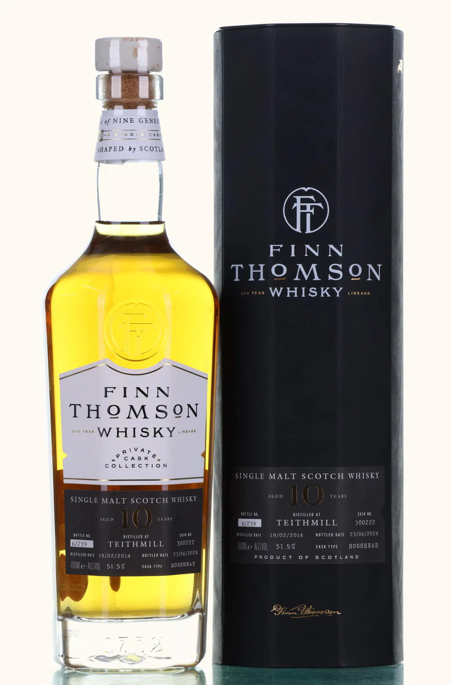 Deanston Private Cask Collection 10 Year Old, Hogshead Cask, Cask #300222, 2014, Finn Thomson, 51.5% whisky bottle