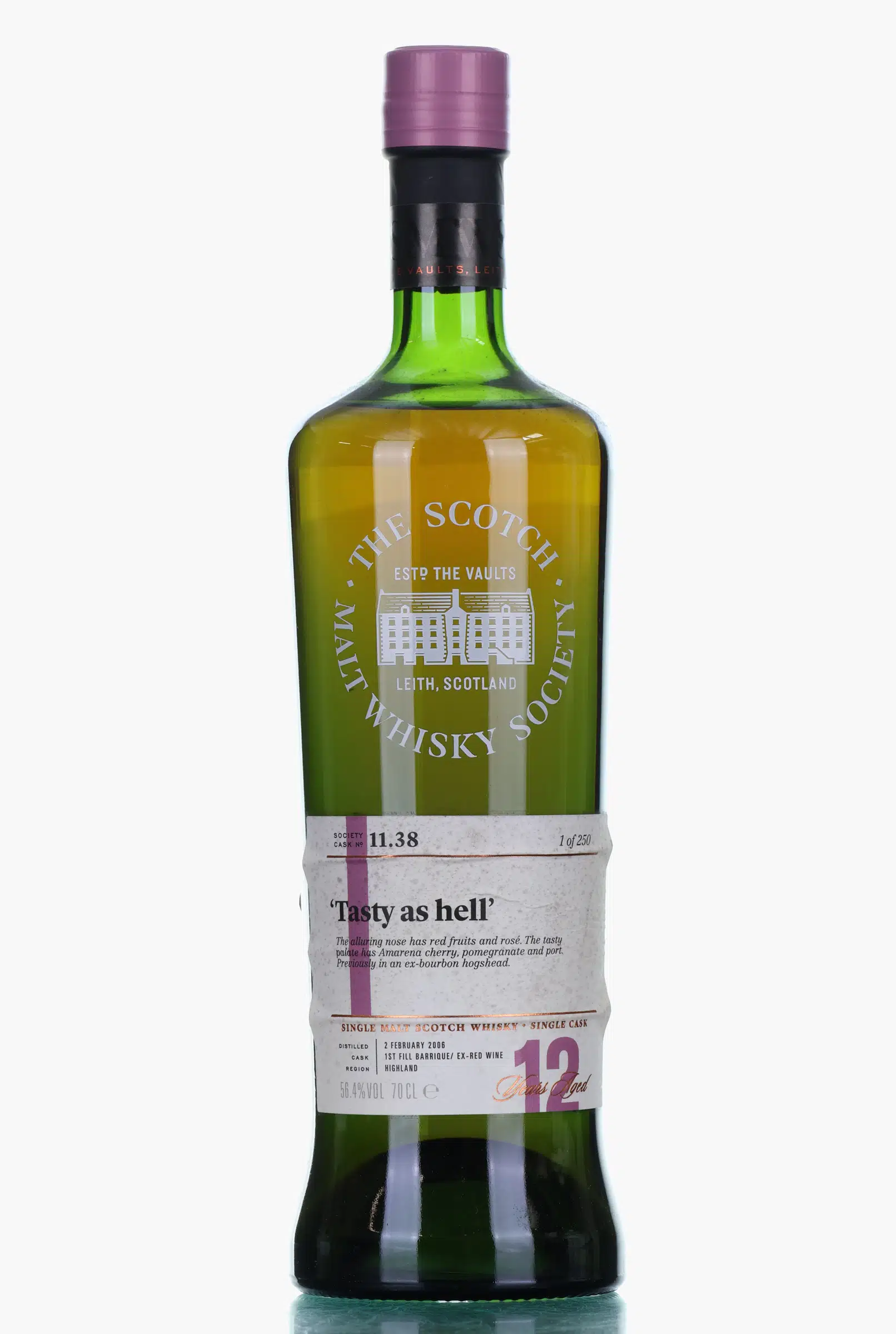 Tomatin 12 Year Old, Red Wine Cask, Cask #11.38, 2006, The Scotch Malt Whisky Society, 56.4% whisky bottle