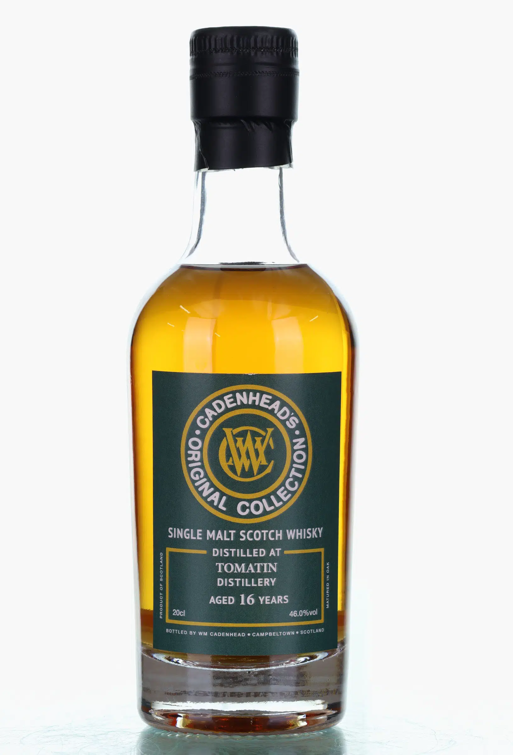 Tomatin Original Collection 16 Year Old, Manzanilla Hogshead Cask, 2009, Cadenhead's, 46%, 20cl whisky bottle