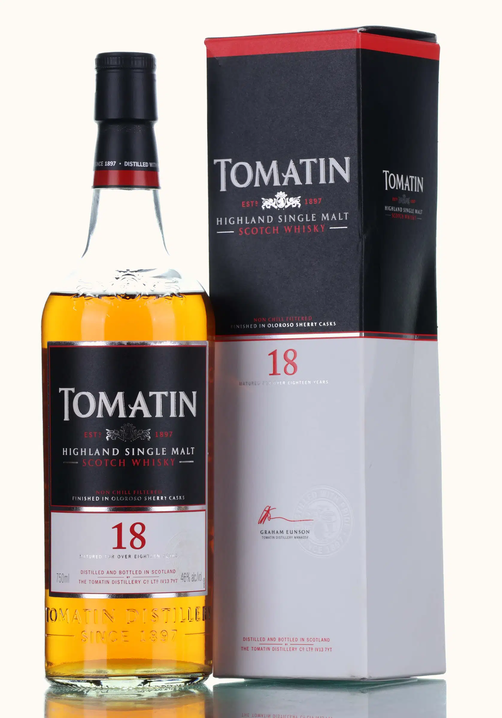 Tomatin 18 Year Old, Oloroso Sherry Cask, 46%, 75cl whisky bottle