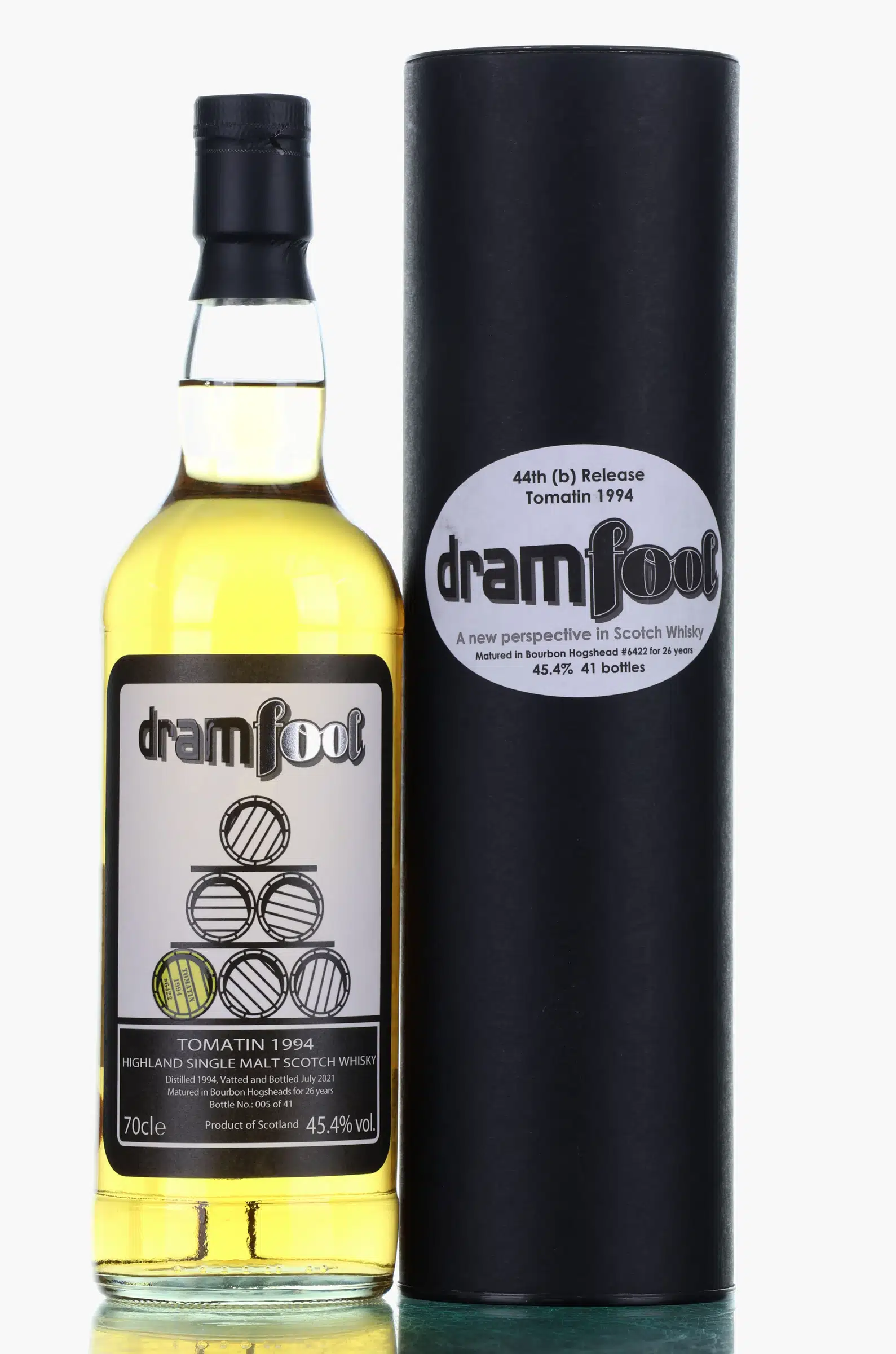 Tomatin 26 Year Old, Bourbon Cask, Cask #6422, 1994, Dramfool, 45.4% whisky bottle