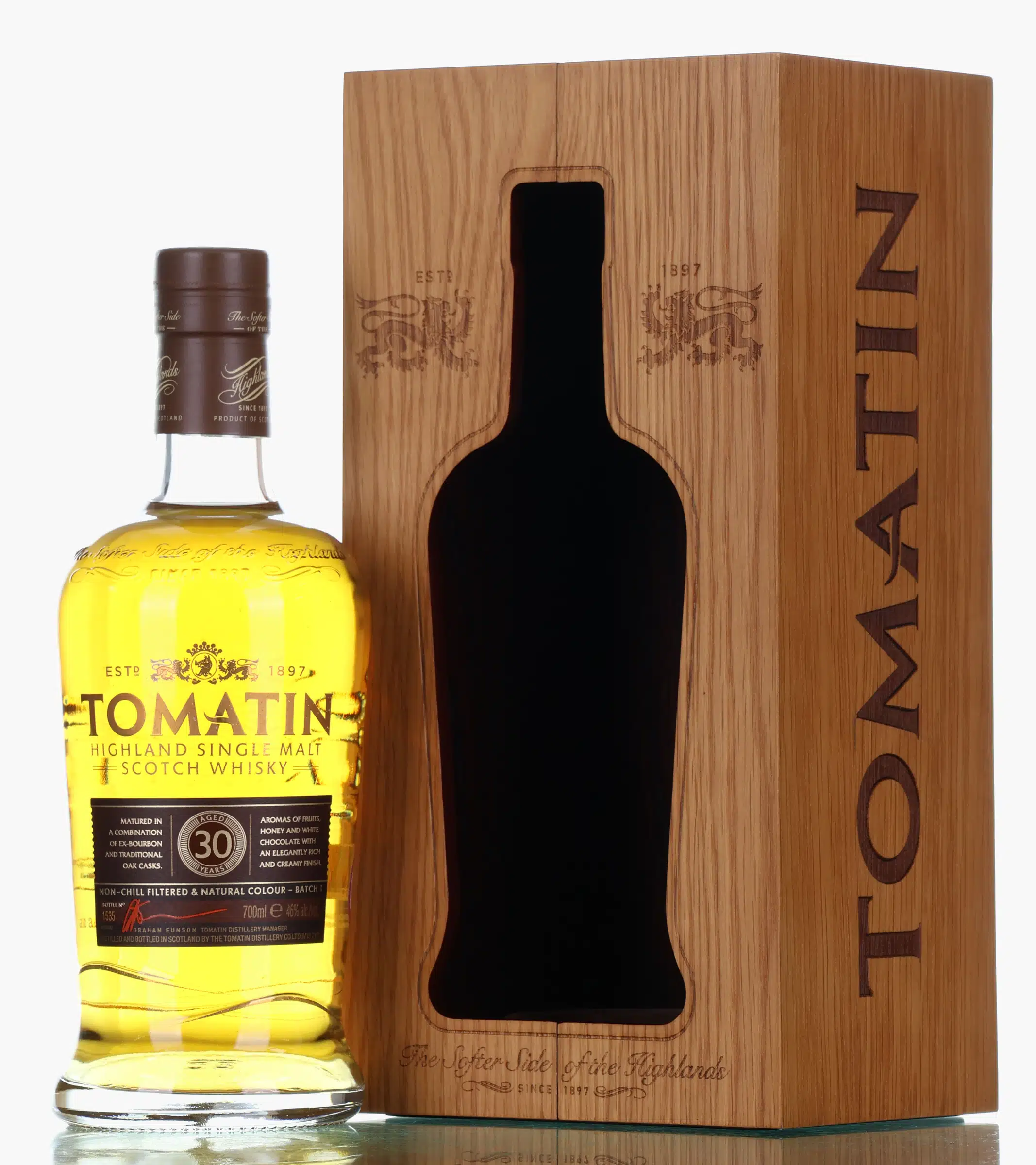 Tomatin 30 Year Old, Ex-Bourbon & Traditional Oak Cask, Batch No. 1, 2018, 46% whisky bottle