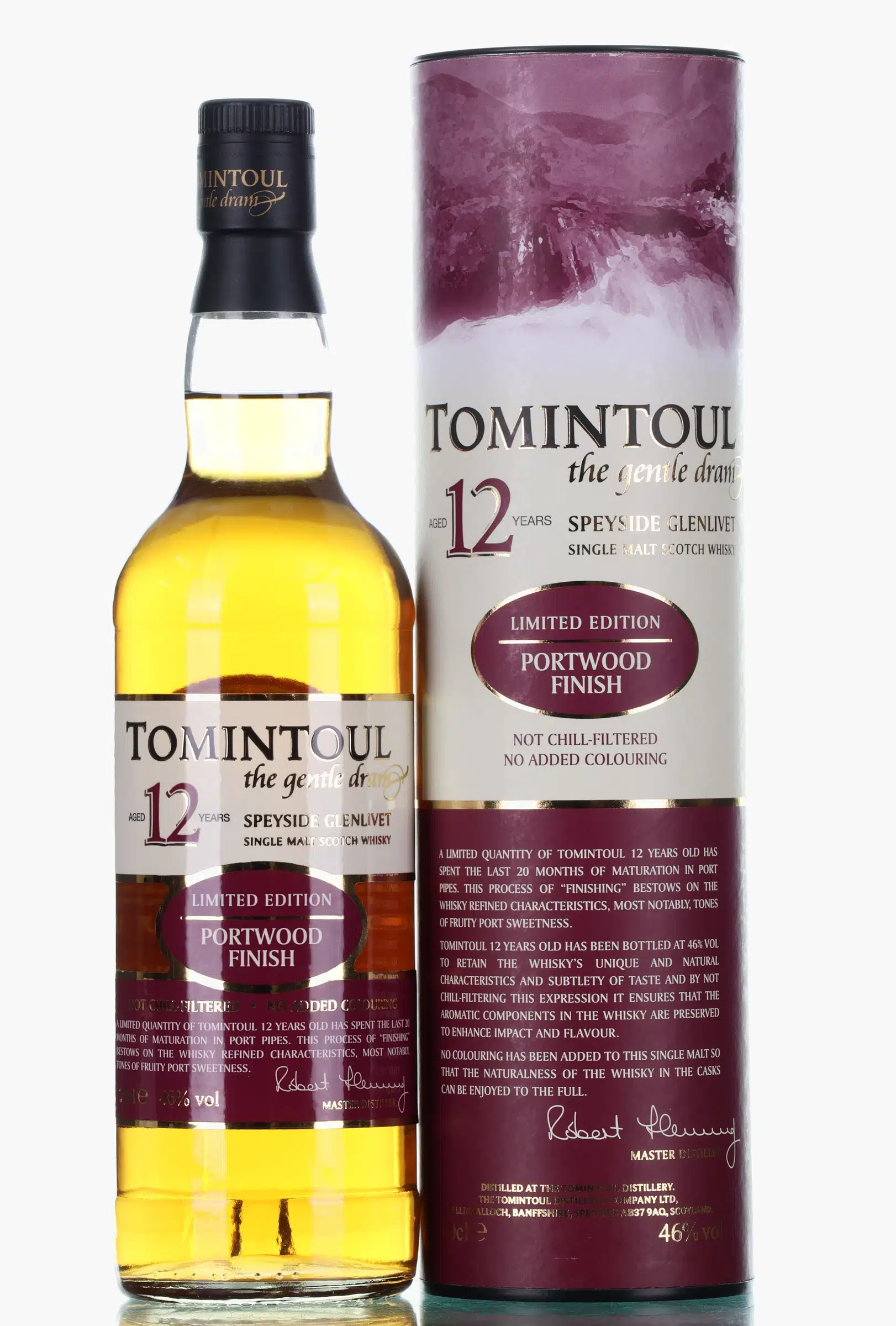 Tomintoul Port Wood Finish 12 Year Old, Port Cask, 46% whisky bottle