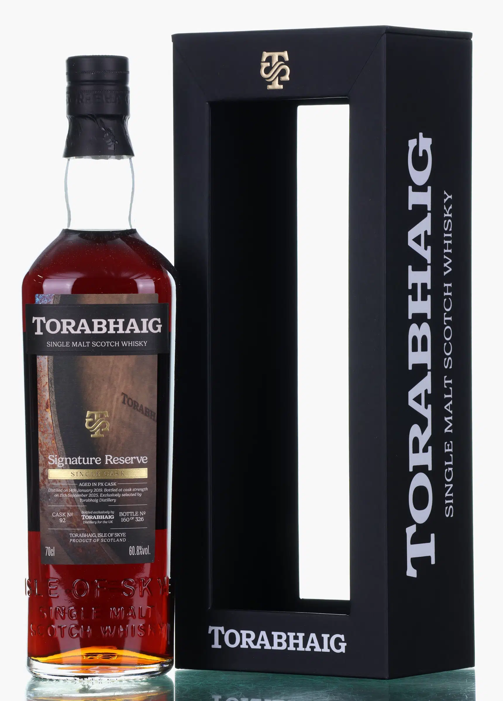 Torabhaig Signature Reserve 6 Year Old, Pedro Ximénez Cask, Cask #92, 2025, 61.1% whisky bottle
