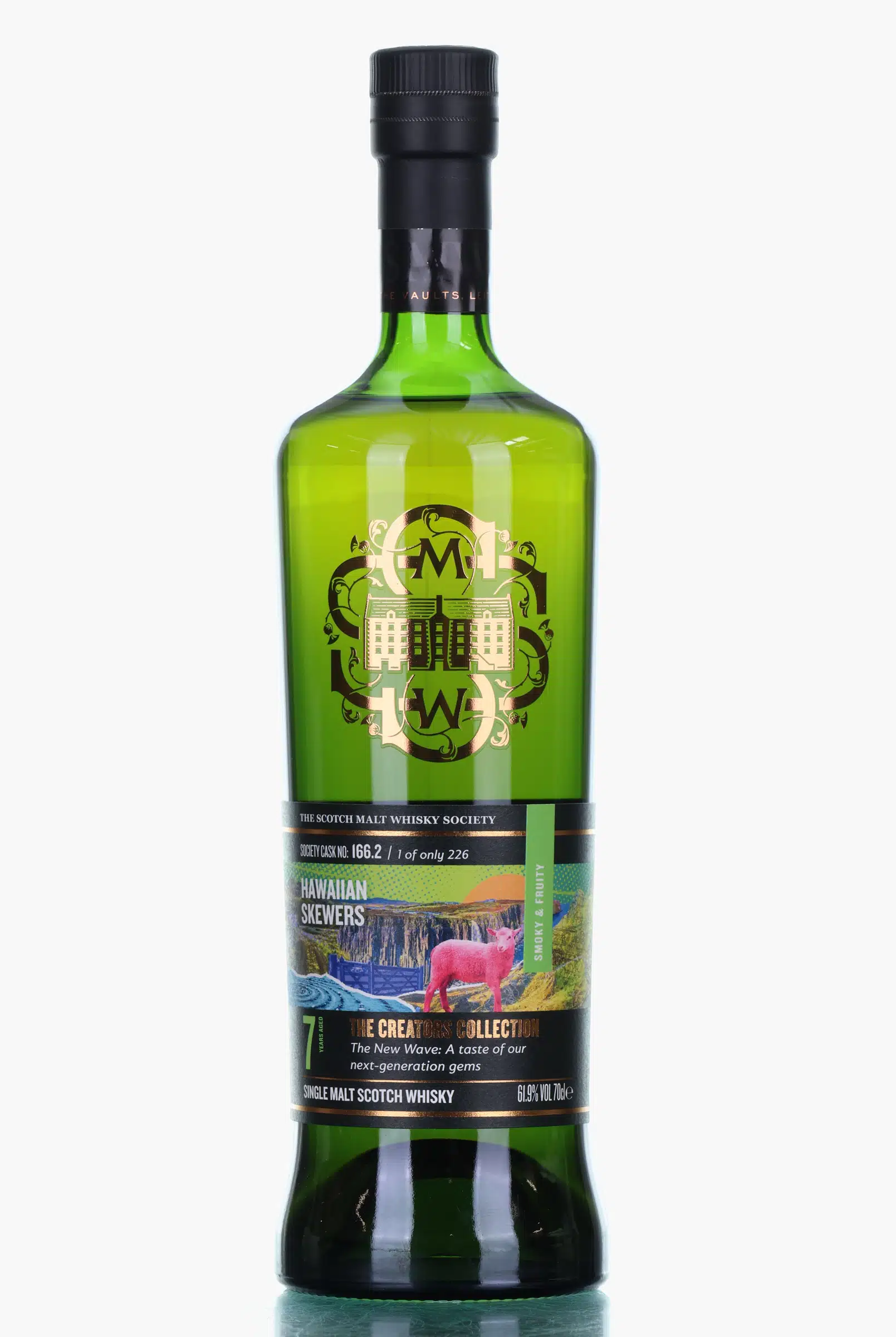 Torabhaig Hawaiian Skewers 7 Year Old, Bourbon Cask, Cask #166.2, 2018, The Scotch Malt Whisky Society, 61.9% whisky bottle