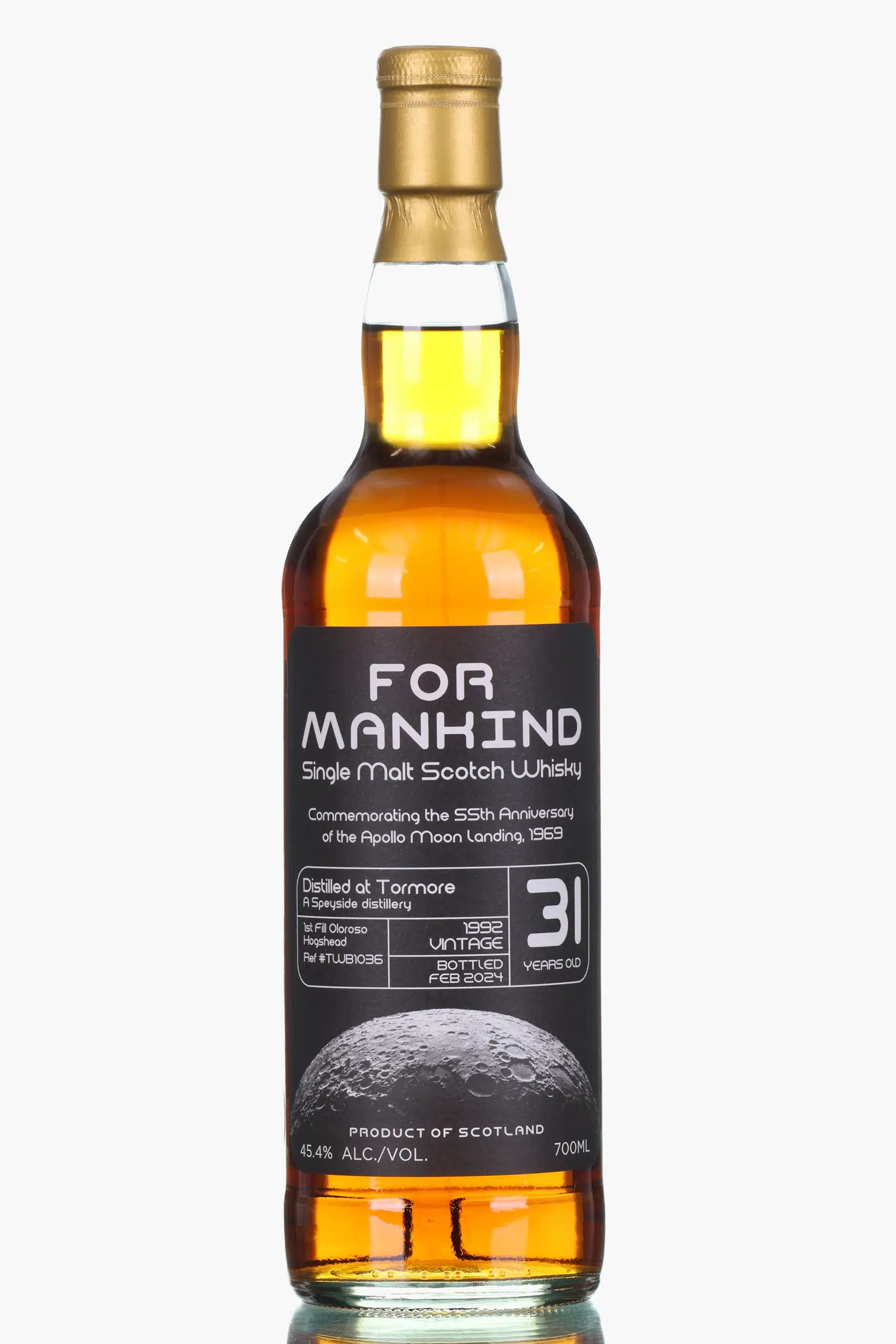 Tormore For Mankind 31 Year Old, Oloroso Hogshead Cask, Cask #67LU8036, 1992, The Whisky Barrel, 45.4% whisky bottle